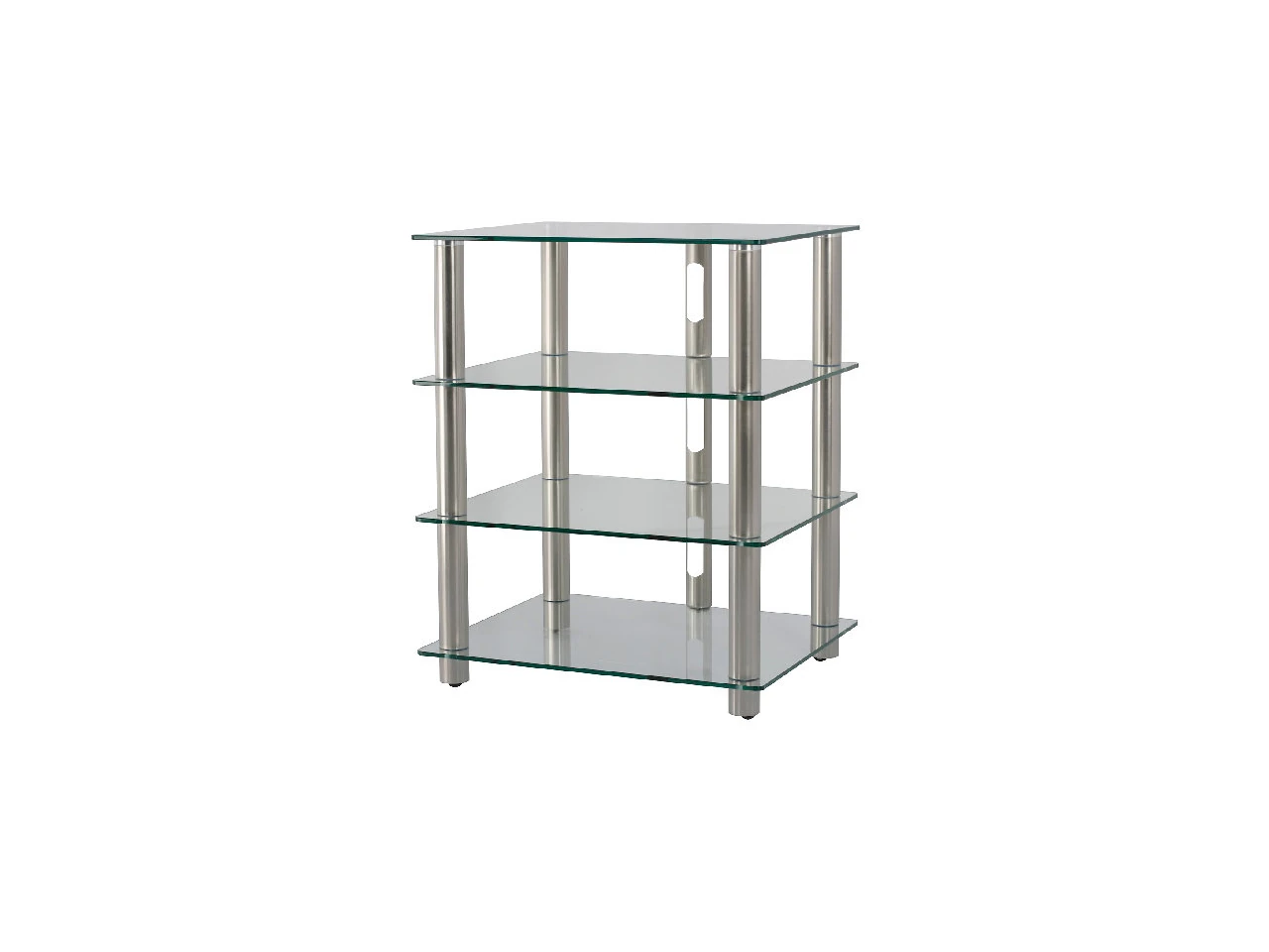 glasregal, glasmöbel, regal, vierstöckig, stahloptik