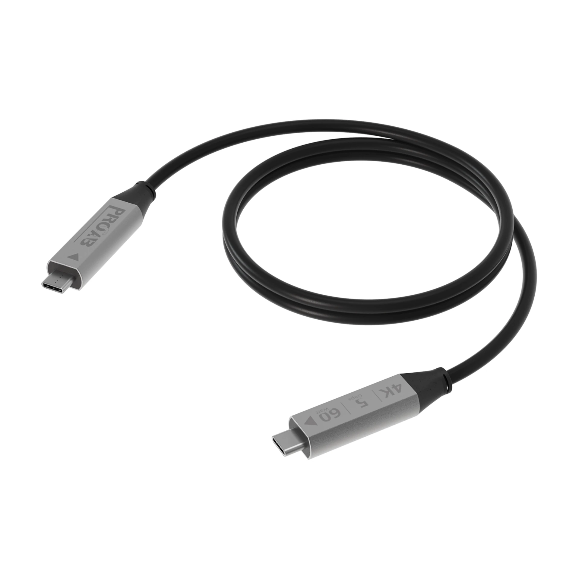 USB-C Kabel, Ladekabel, Datenkabel, Lang, Schwarz