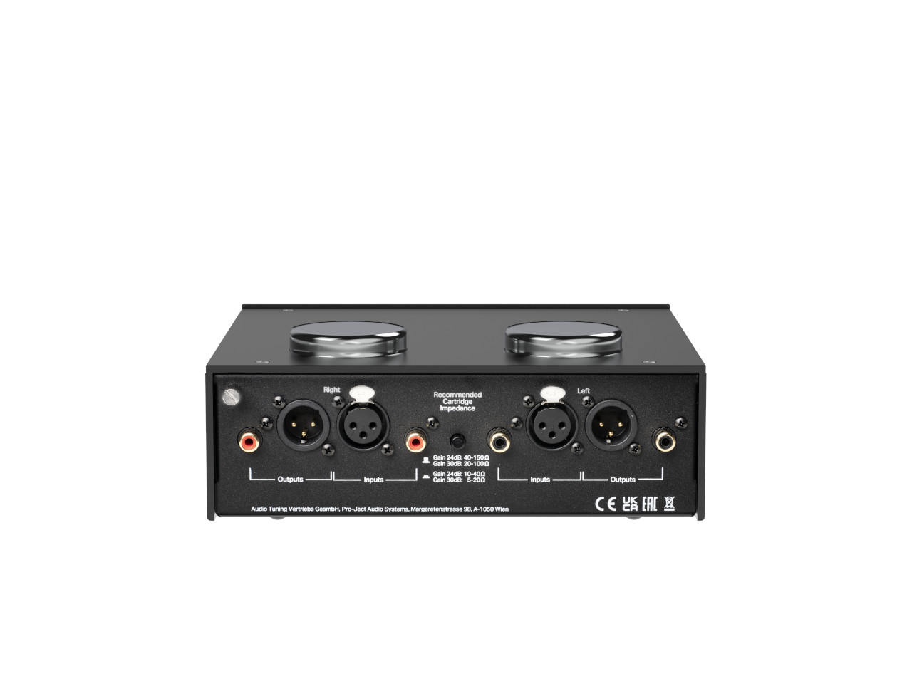 Audio-Interface, 2x XLR, balancierte Eingänge, Rückseite, Metallgehäuse