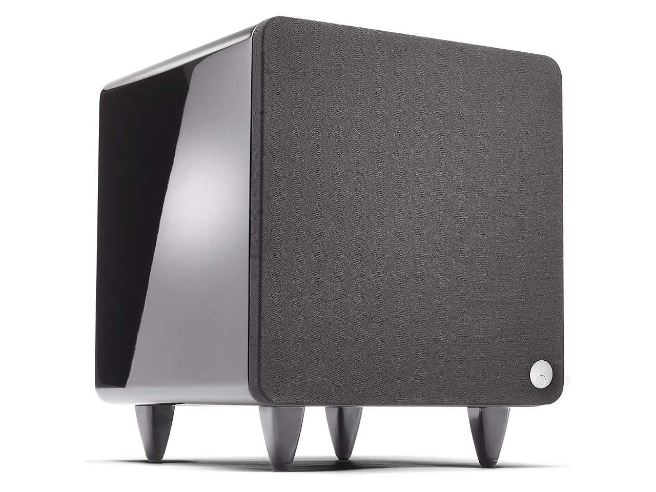 subwoofer, Lautsprecher, schwarz, Gewebegitter, Holzfuß