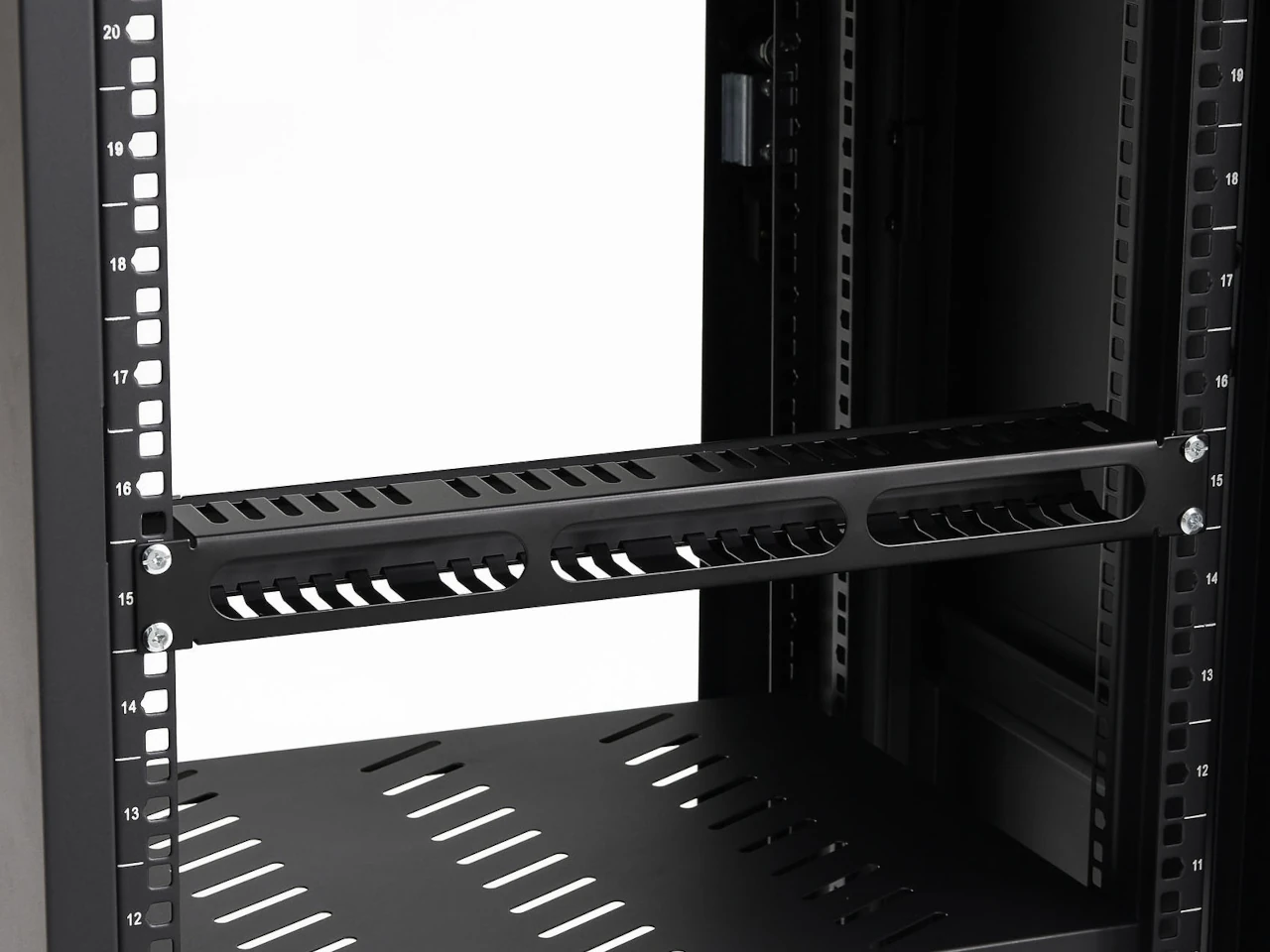 serverrack, rackrail, montagrail, netzwerkrack, belüfteterRack