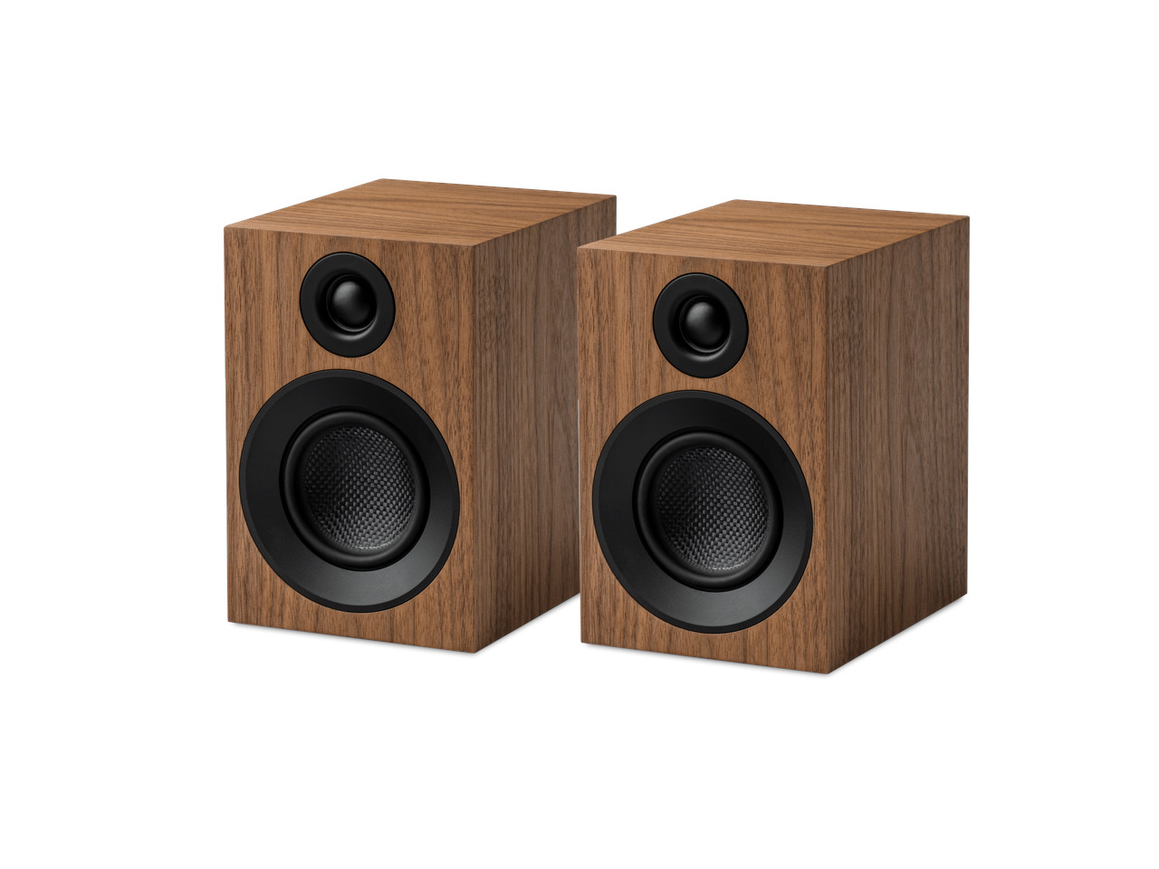 Stereolautsprecher, Holzlautsprecher, Zwei Lautsprecher, Audiolautsprecher, Brauner Holzfinish