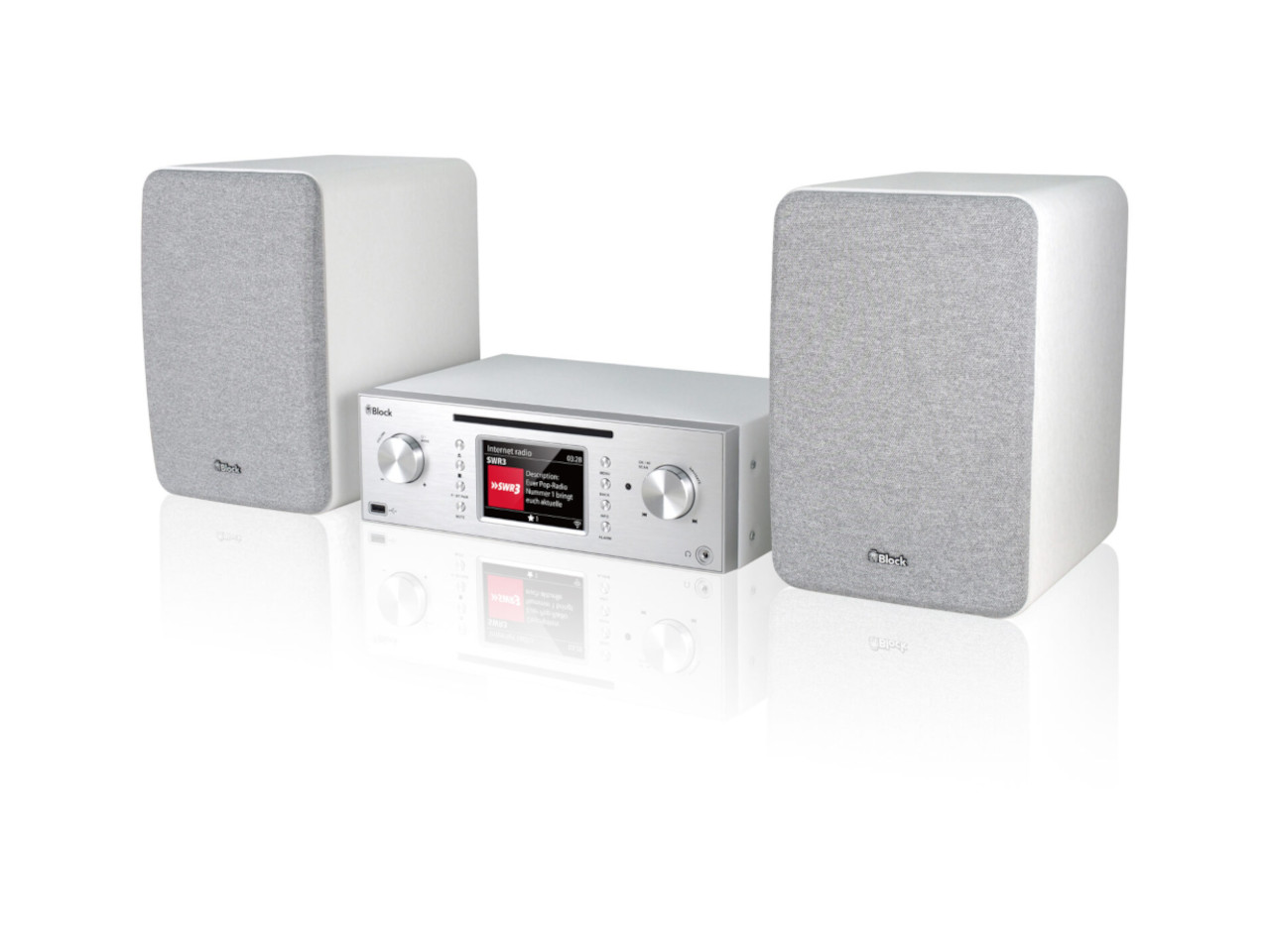 Stereo, Lautsprecher, Mini-System, Kompaktanlage, Grau
