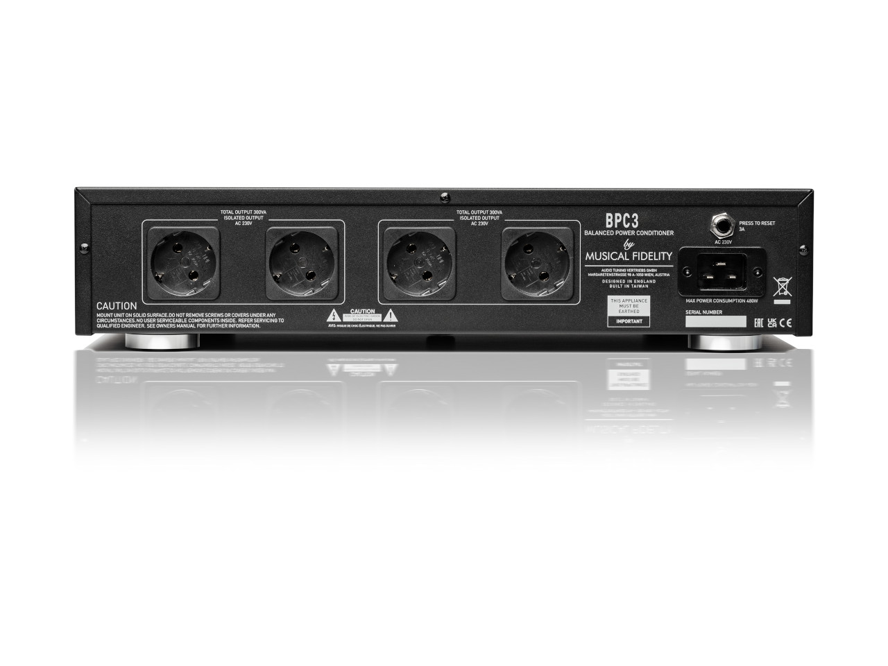 rack-mount power conditioner, 4-socket outlets, ausbalancierte stromversorgung, rackeinheit, rückseitige bedienfeld-beschriftungen