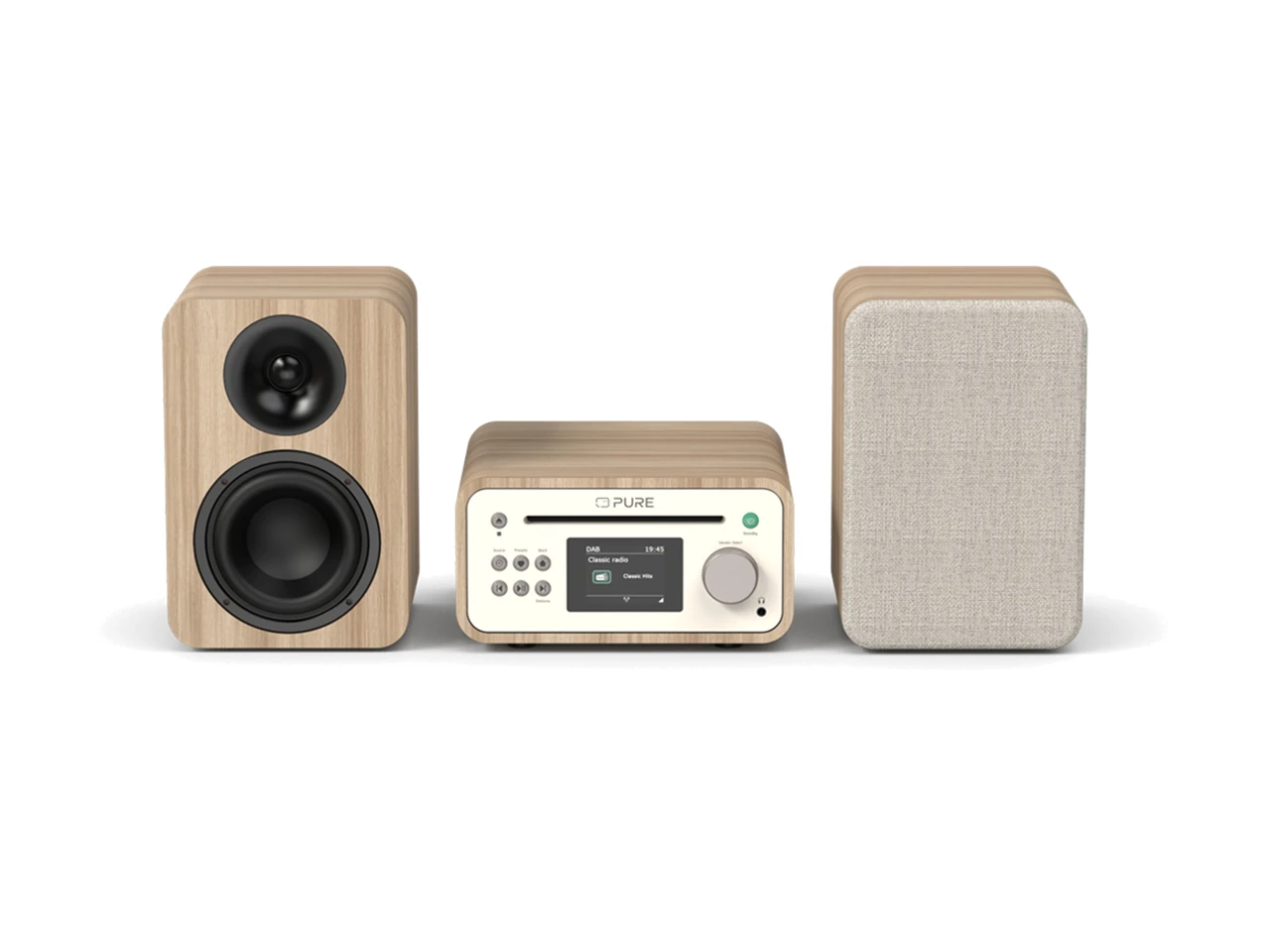 Pure Classic Stereo Mini Cotton White/Oak
