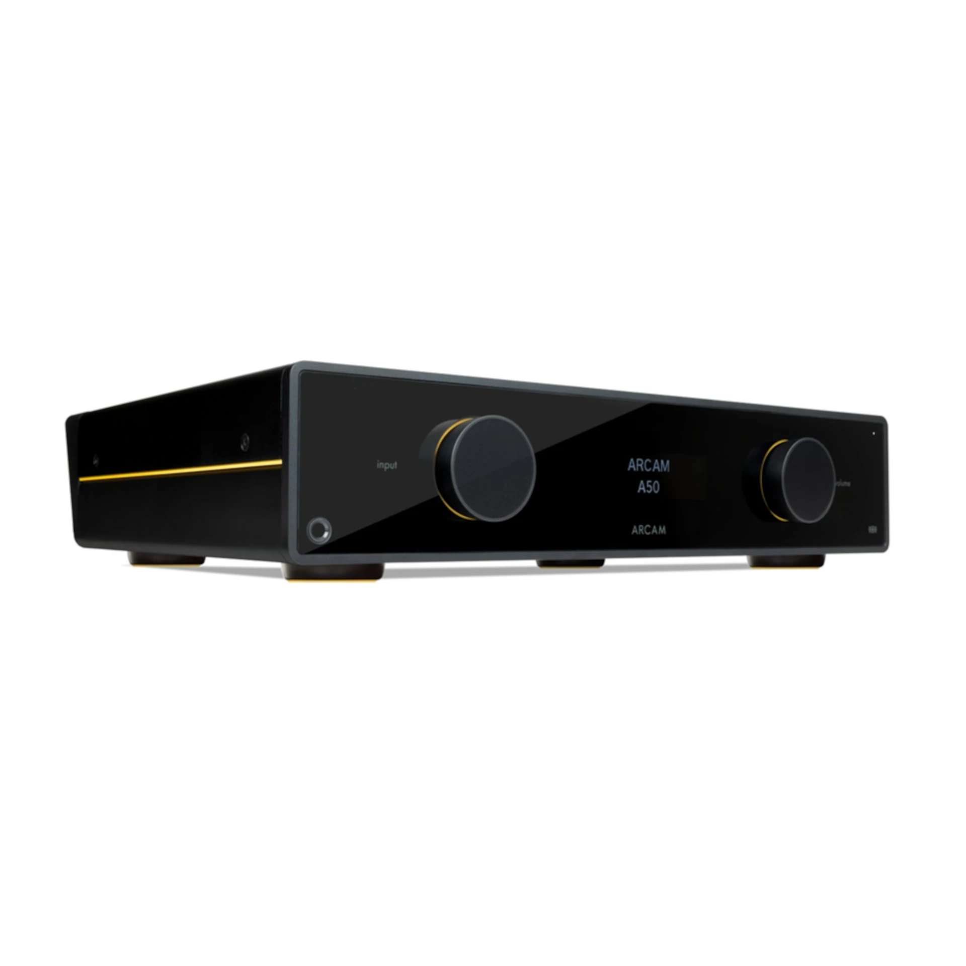 Stereo-Verstärker, Audioverstärker, schwarz, Drehregler, Hi-Fi-Gerät