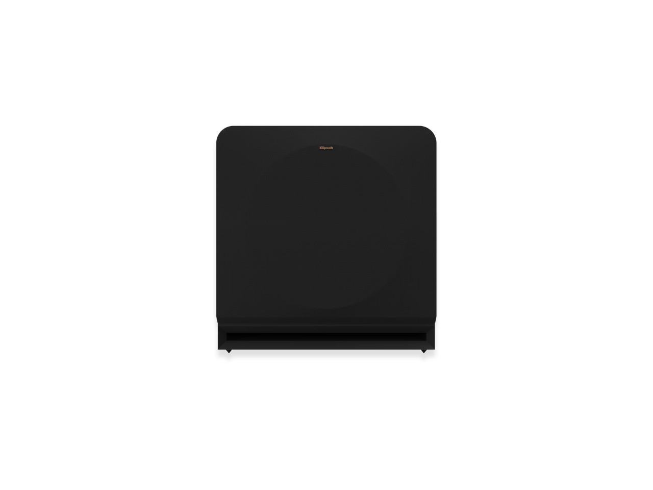 subwoofer, schwarz, quadratisch, Standfuß, rundes speaker-grill