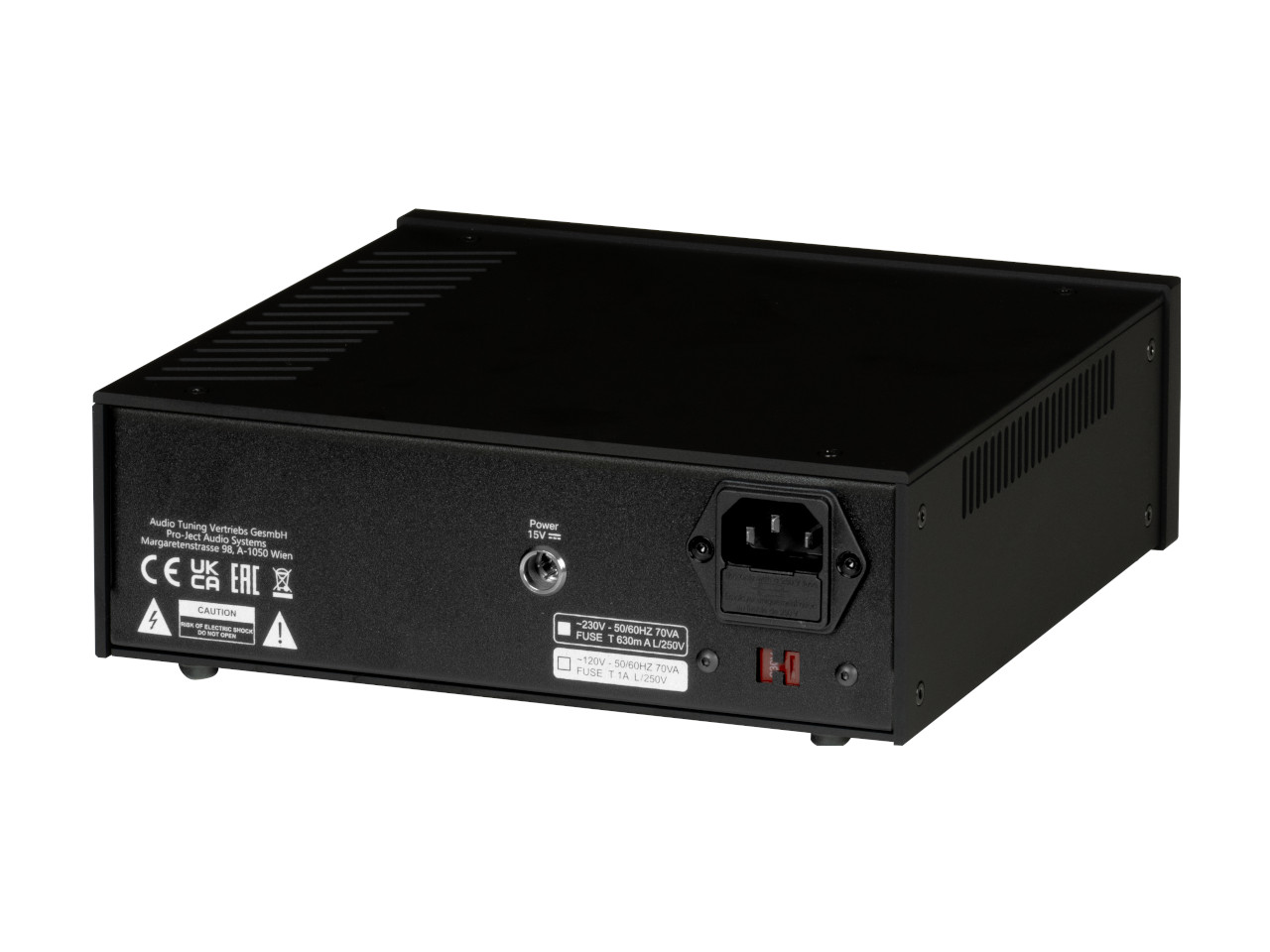 Stromversorgung, Rackmount, schwarz, Netzeingang, belüftete Seiten