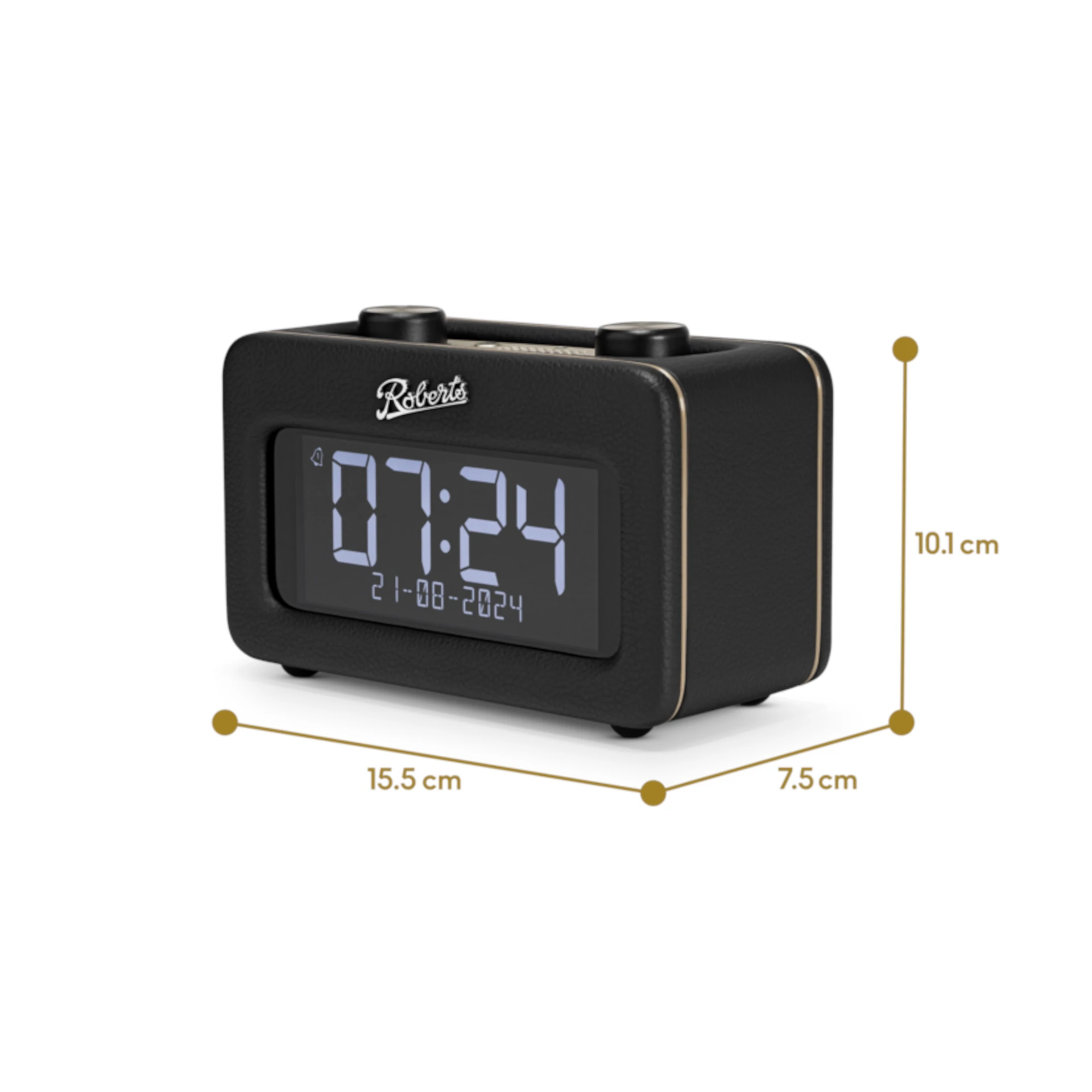 Digitalwecker, Radiowecker, schwarzes Gehäuse, LCD-Display, Weckfunktion