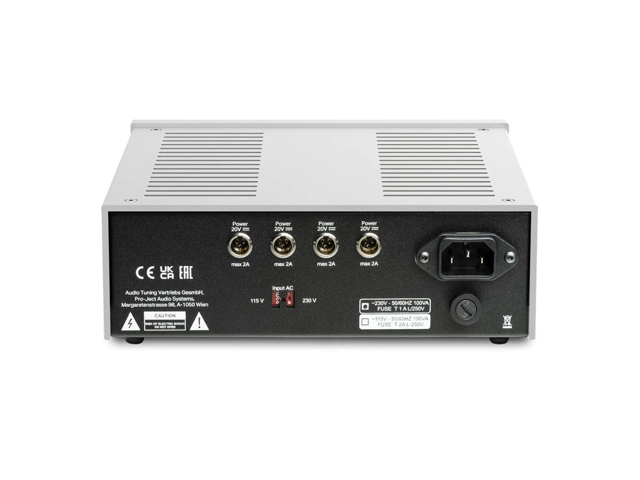 Stromversorgung, Rückseite, Netzeingang, belüftete Gehäuse, professionelle Audio