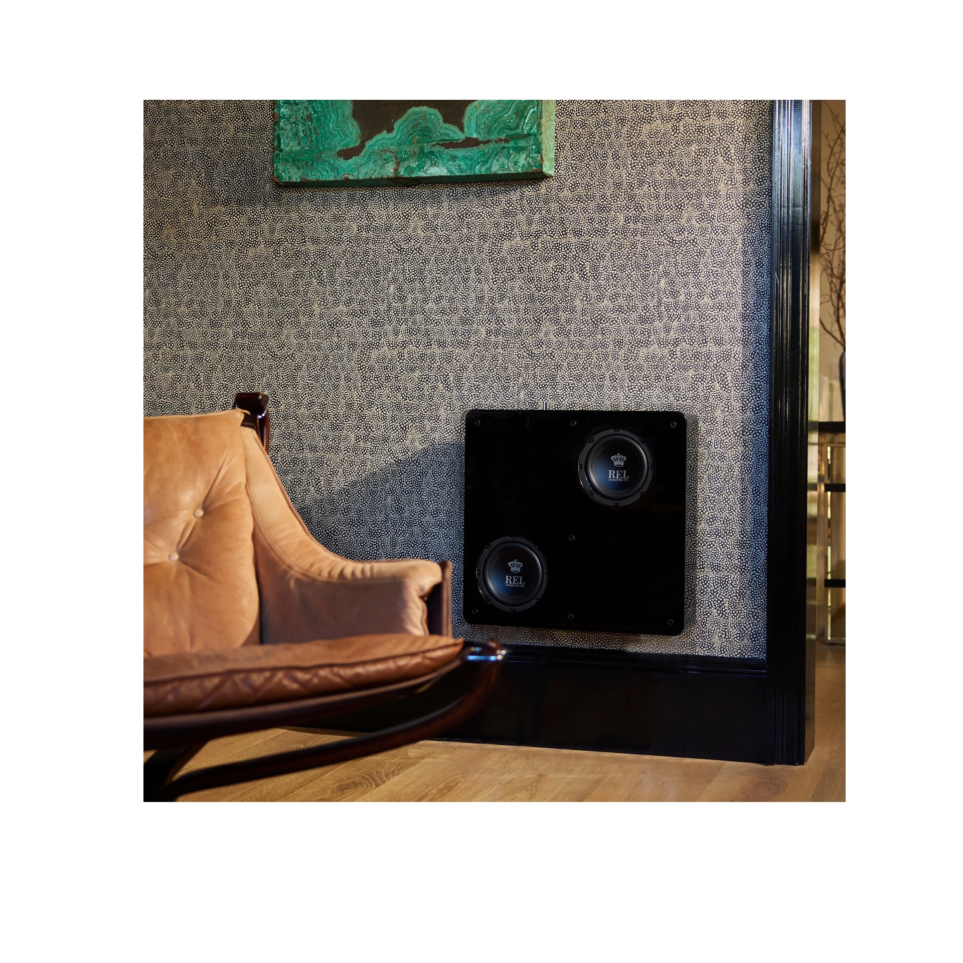 Unterwoofer, Wandmontage, Lautsprecher, Heimkino, Schwarzes Panel