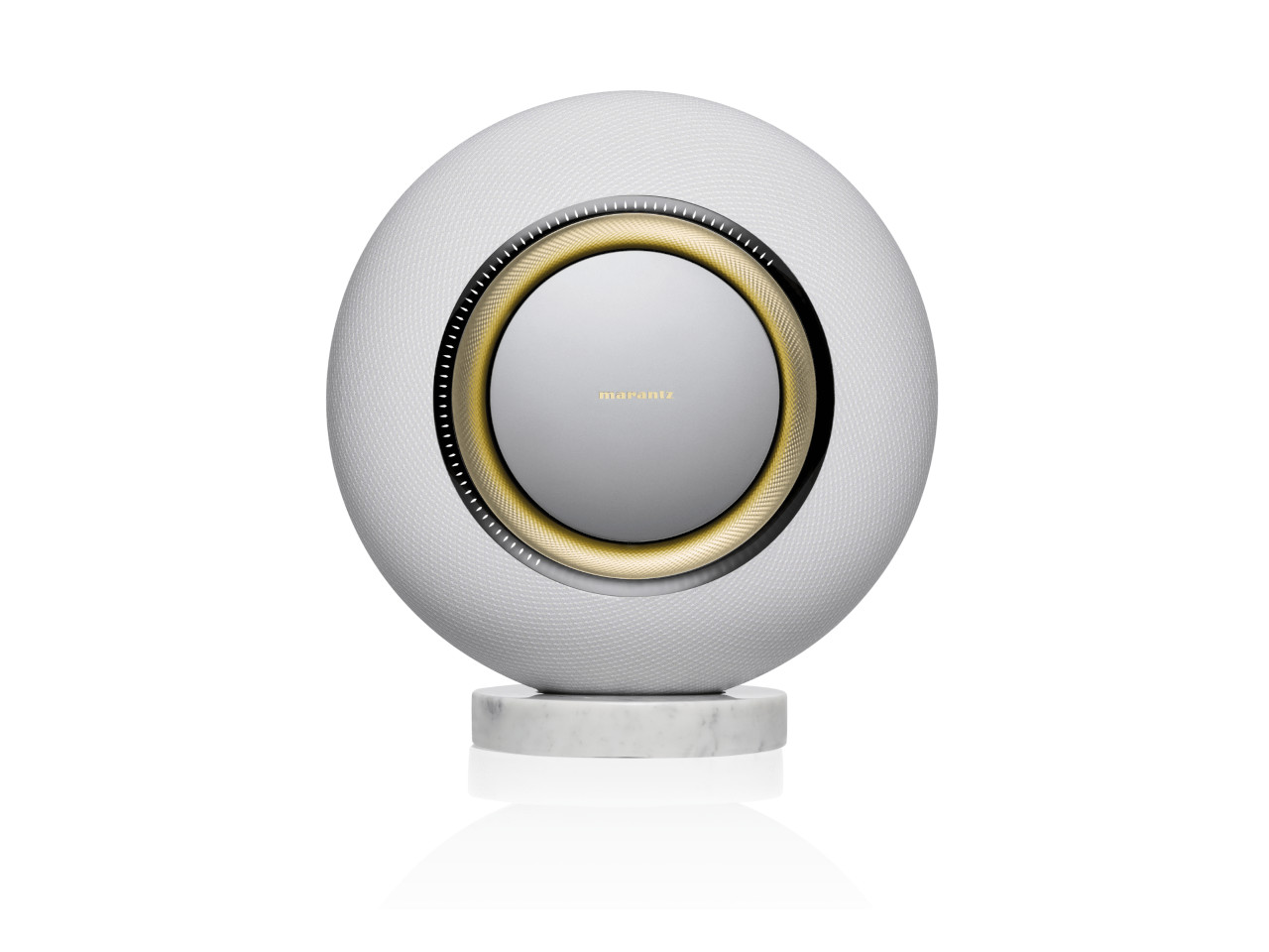 Lautsprecher, Bluetooth, rund, grau, Marmorbasis