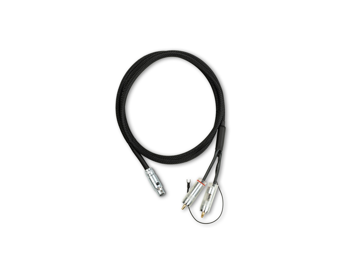 XLR-zu-RCA Kabel, Audiokabel, Silberne Anschlüsse, schwarzes Mantelkabel, 2 Stecker
