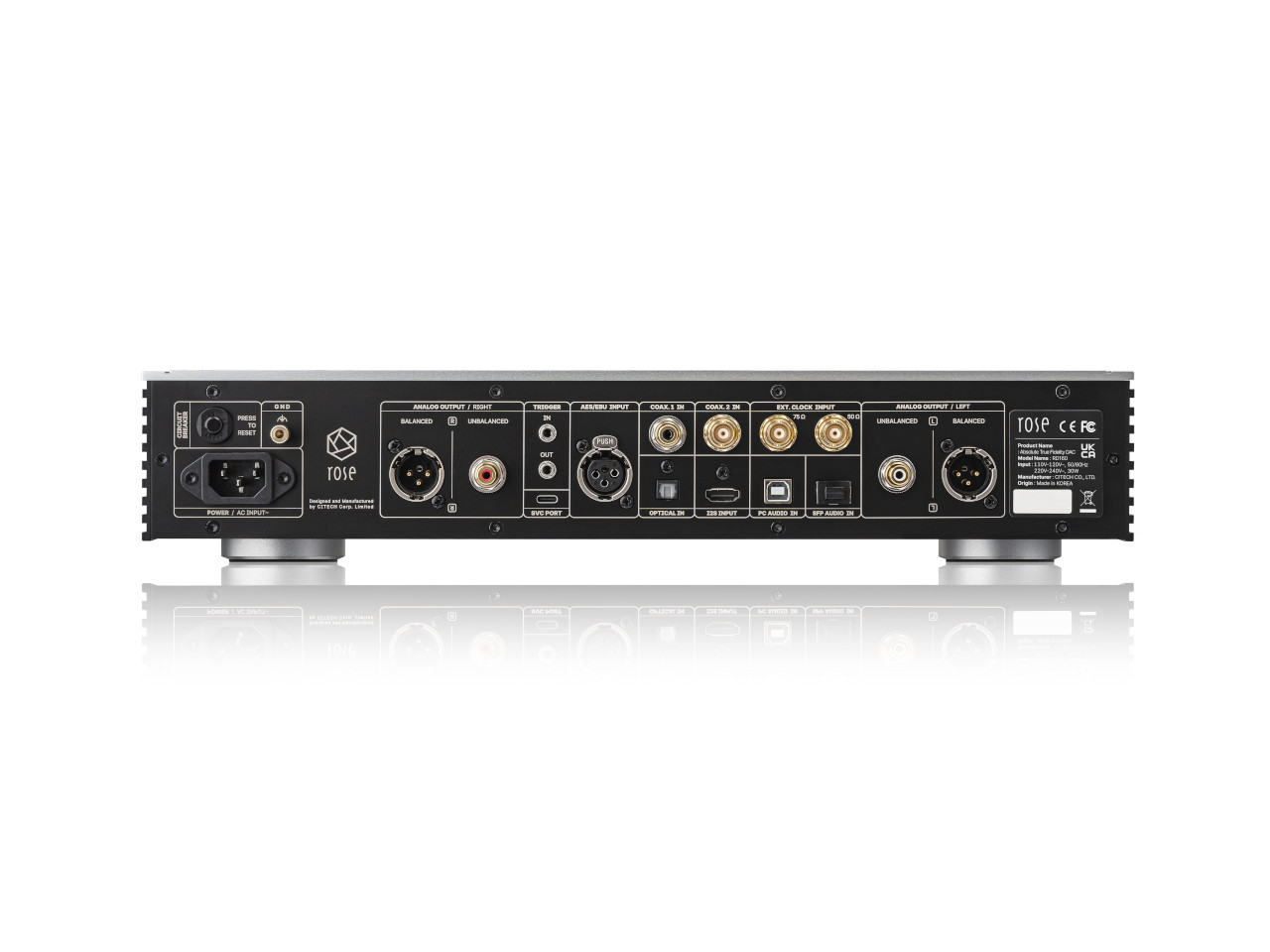 audio interface, rackmount, XLR, S/PDIF, DC power