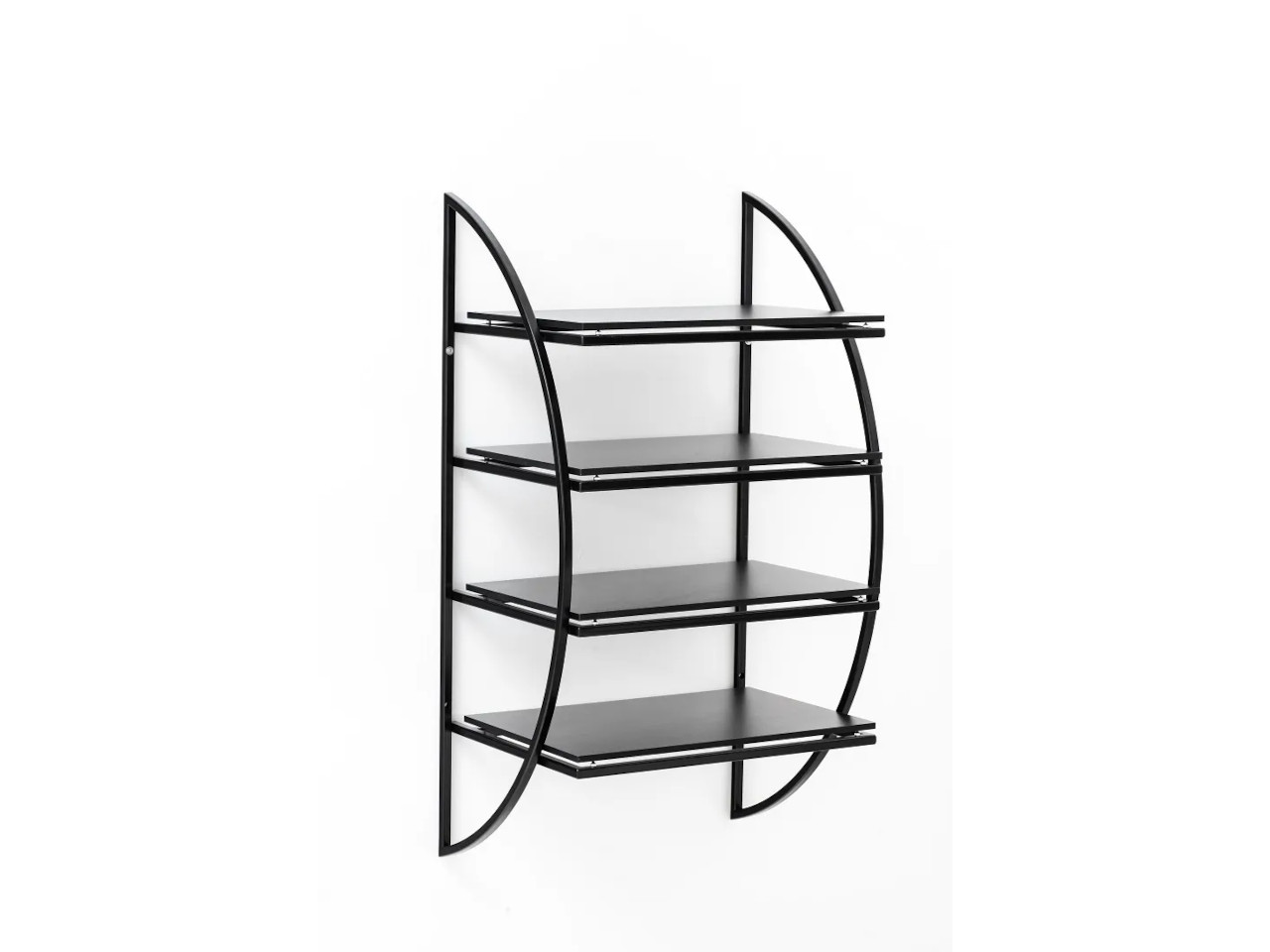 regal, regalwand, metallregal, schwarz, 4-ebenen