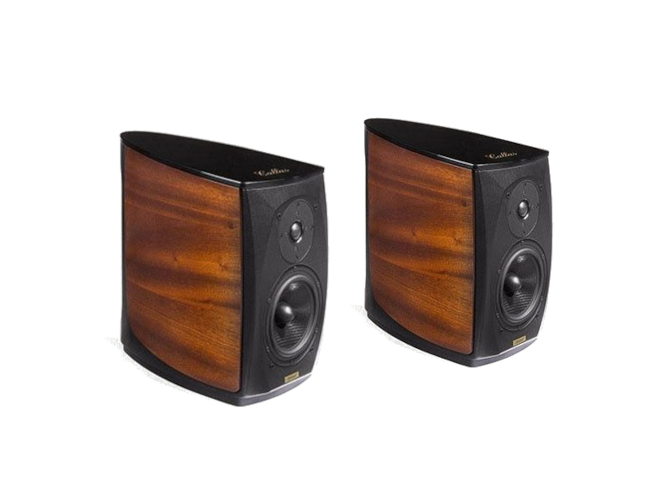 Lautsprecher, Stereo-Lautsprecher, Holzoptik, Schwarz, Kompakt-Design