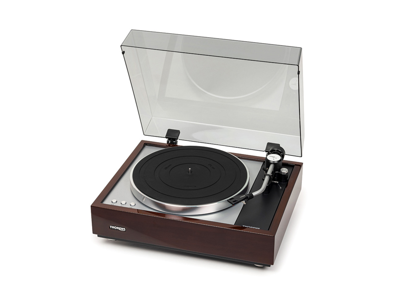 Plattenspieler, Turntable, Holz-Optik, Schallplatte, Transparente Abdeckung