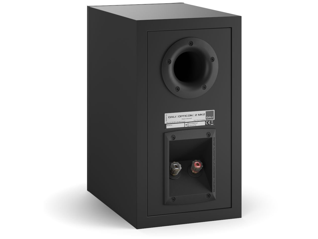 speaker, subwoofer, rear panel, binding post, black enclosure