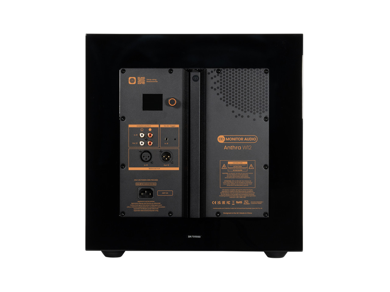 Monitor Audio Anthra W12 Subwoofer Rückansicht