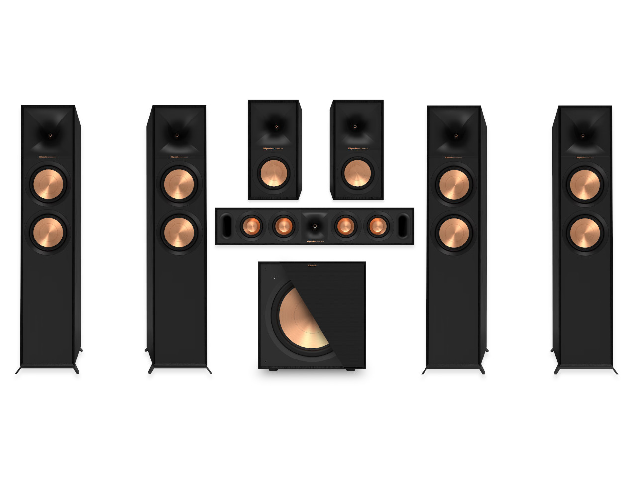 Lautsprecher, HiFi-System, Gesamtpaket, Schwarze Boxen, Kupferfarbenes Element