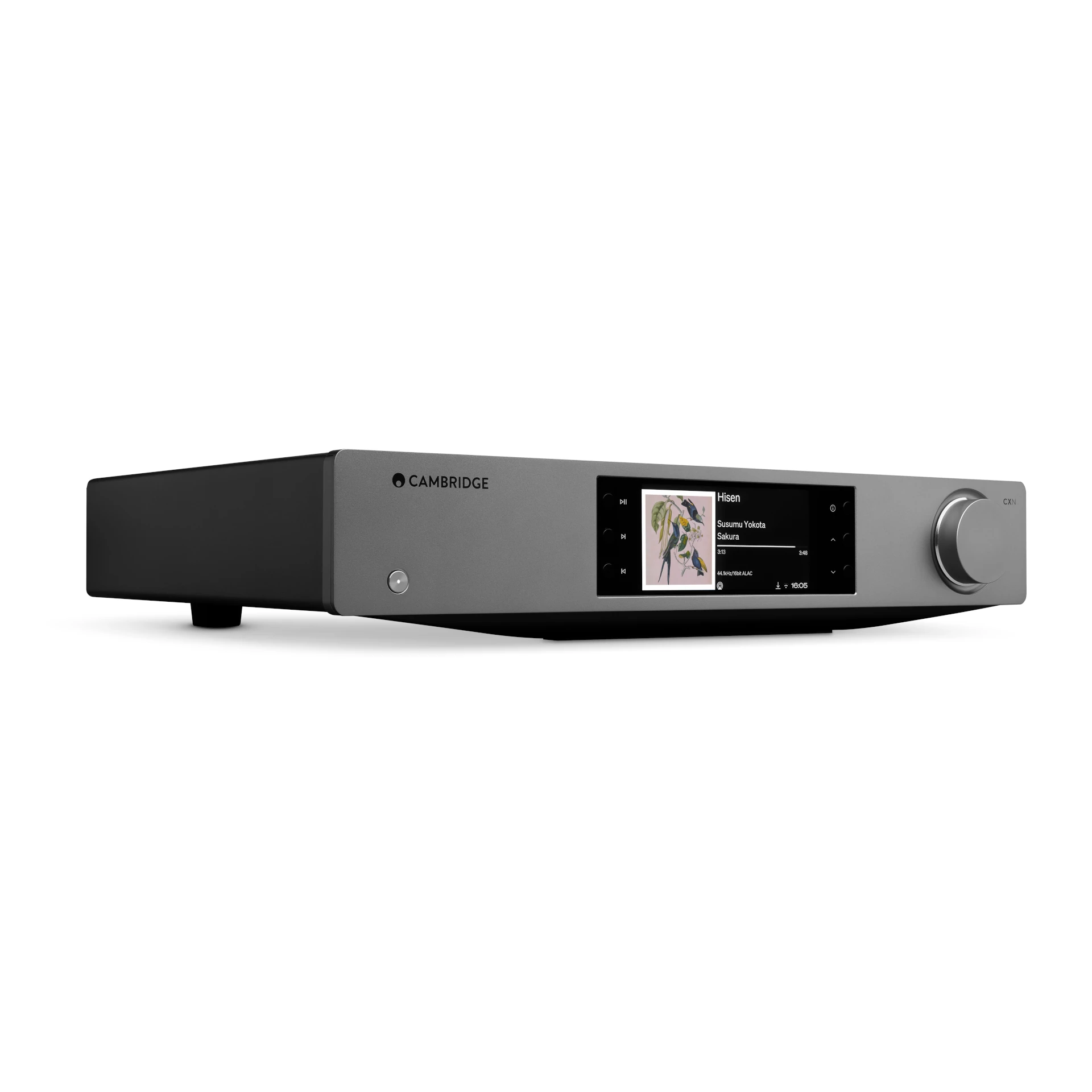 Netzwerkplayer, Hi-Fi-Verstärker, Metallgehäuse, Farbdisplay, Drehregler