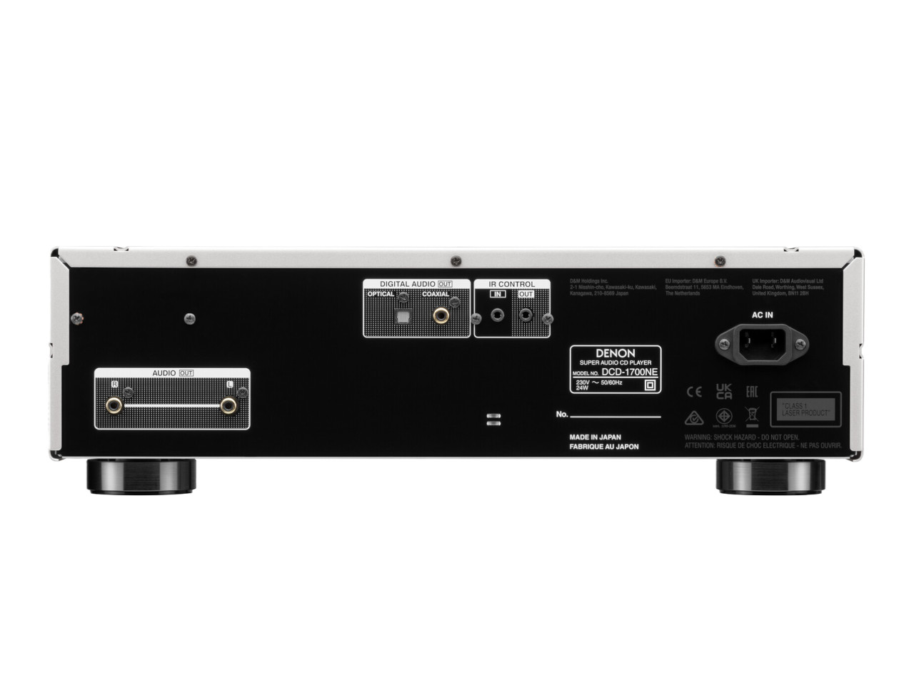 av empfänger, rückseite, audio ausgänge, netzanschluss, rack-tauglich