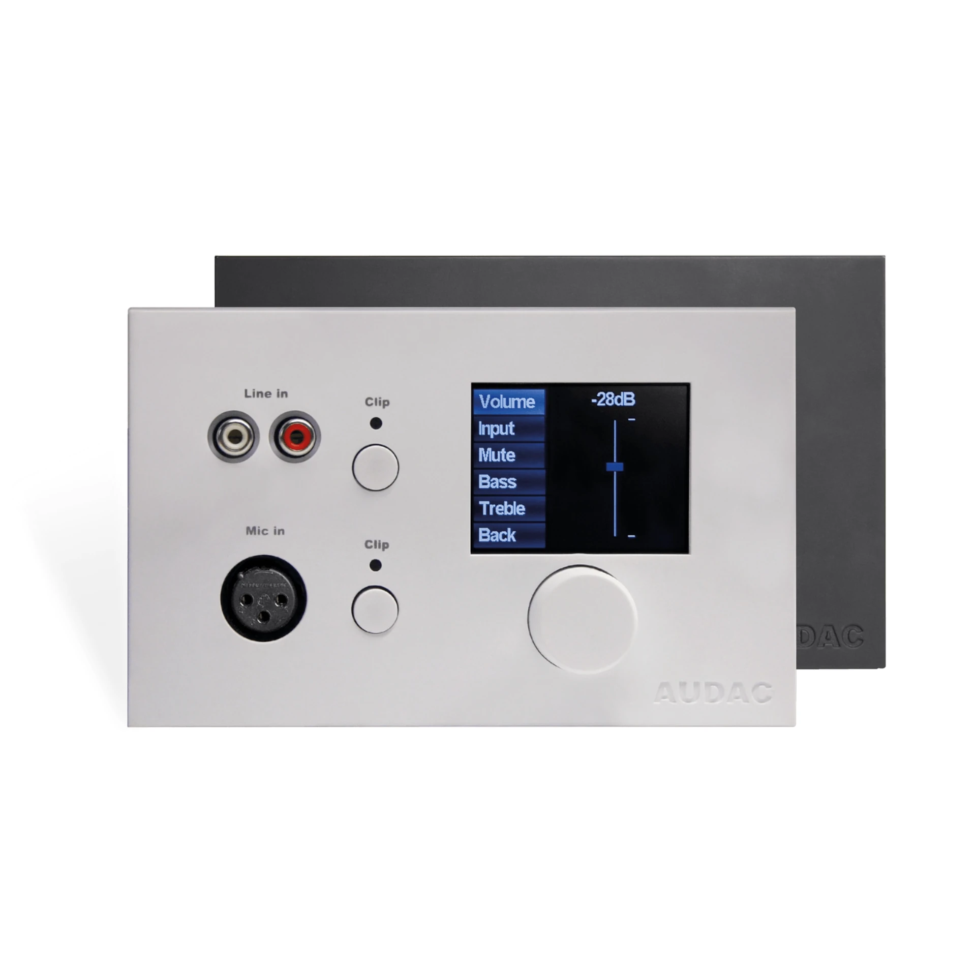 Digitales Audio-Interface, Kopfhörer-Verstärker, Lautstärkeregler, Display-Panel, Line-/Mikrofoneingänge