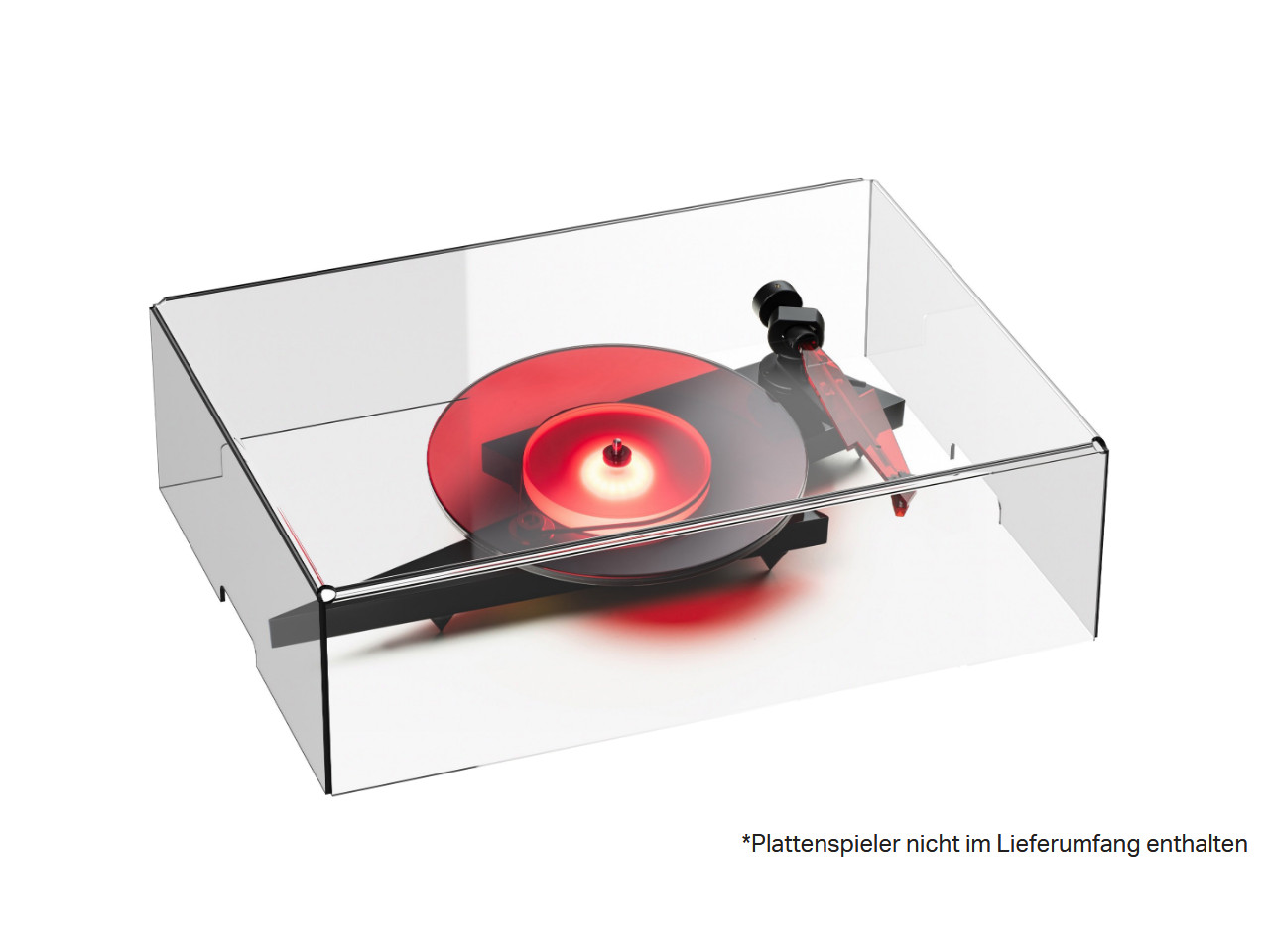 Plattenspieler, Rot, Vinyl, Transparentes Gehäuse, Audio