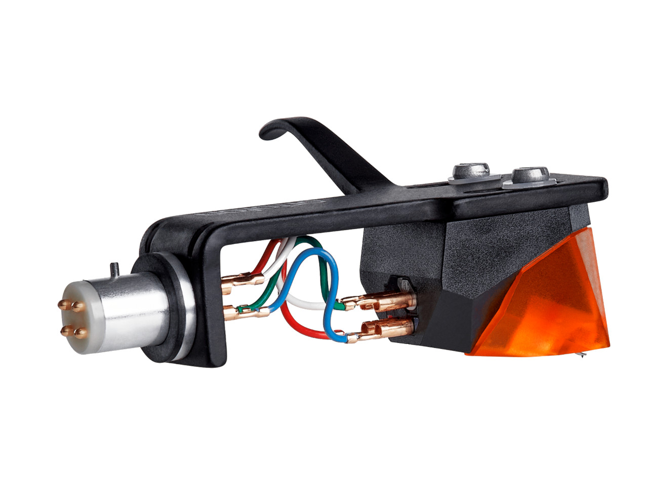 pickup, tonabnehmer, elektrischer-verbinder, verkabelung, orange-reflektor