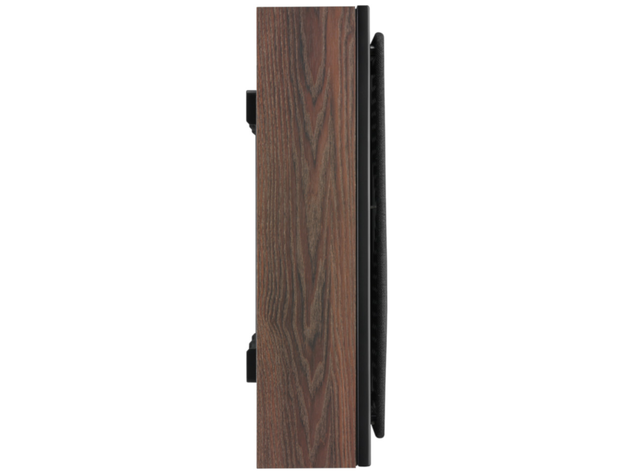 Lautsprecher, Holzoptik, Dunkelbraun, Schwarzes Lautsprechergitter, Schlankes Design