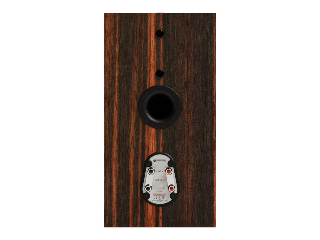 Lautsprecher, Holzoberfläche, Klangregelung, Rückseite, Anschlussfeld