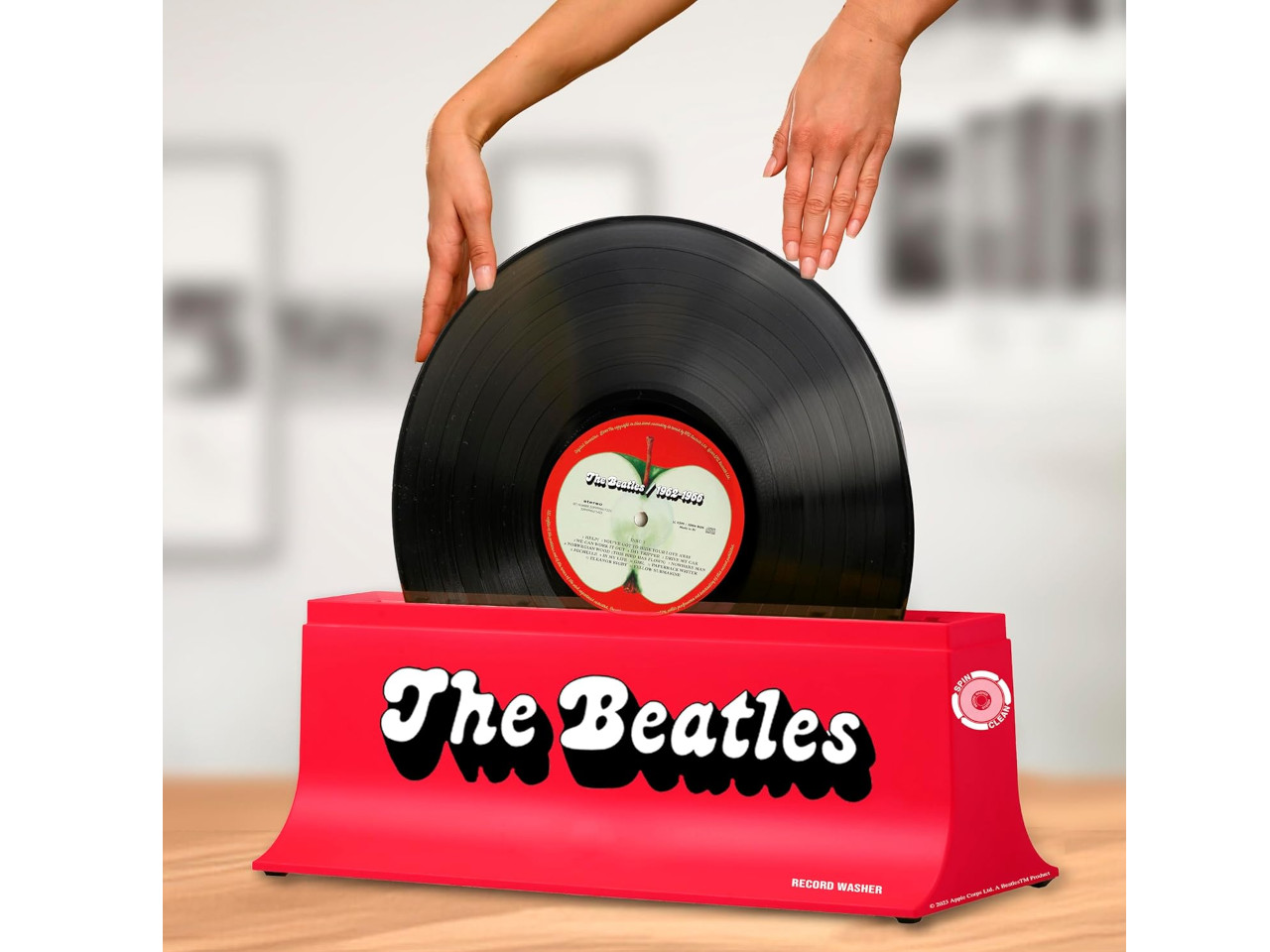 Schallplatte, Vinyl, The Beatles, Plattenwechsler, roter Spieler