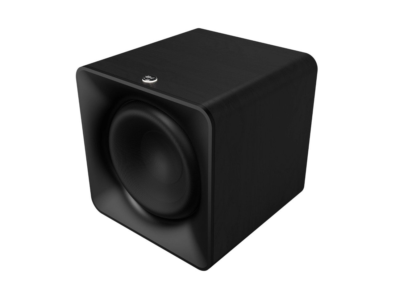 subwoofer, schwarz, quader, vorn ausgerichtet, woofer