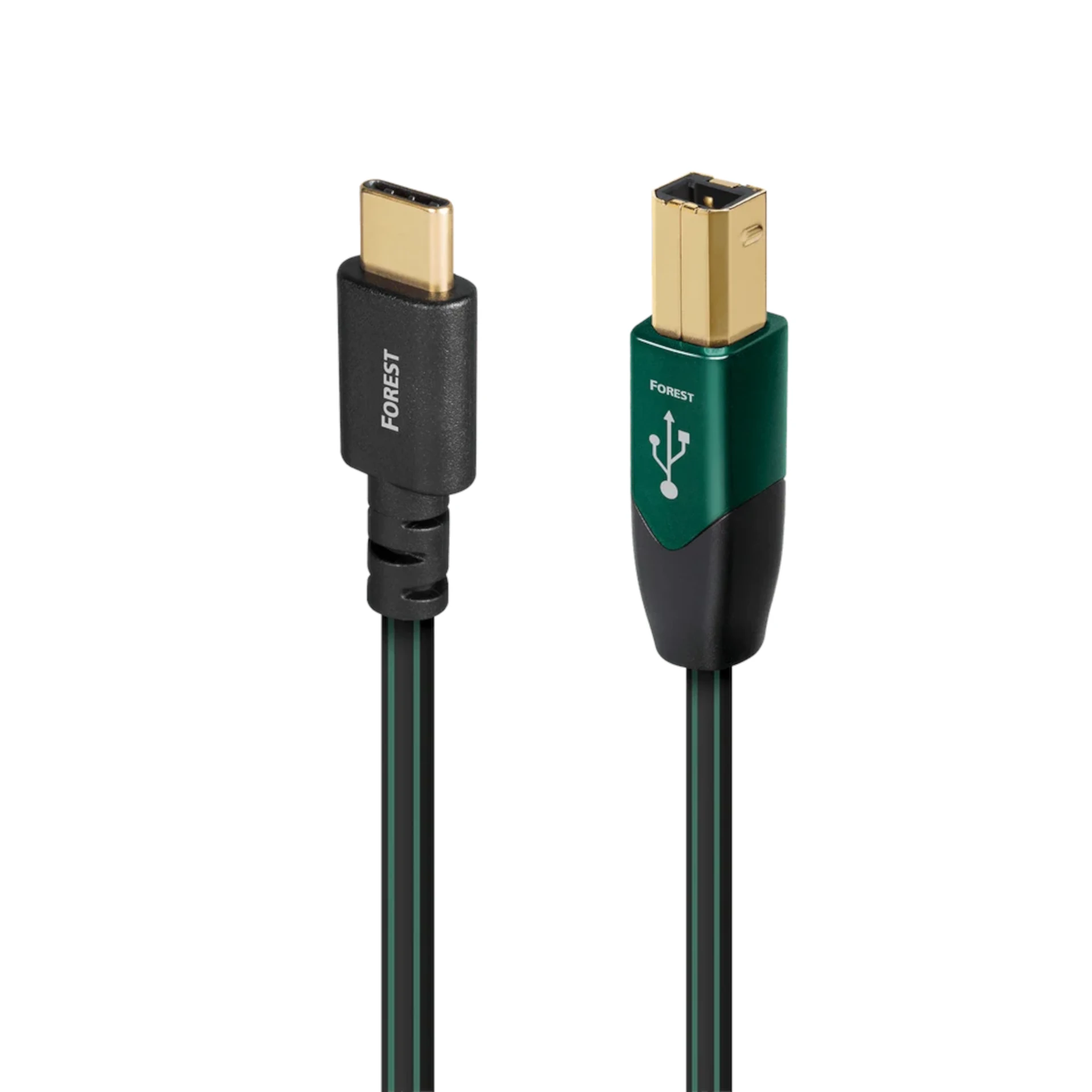 USB-Kabel, USB-C auf USB-A, Ladekabel, Schwarz-grün, Goldfarbene Stecker