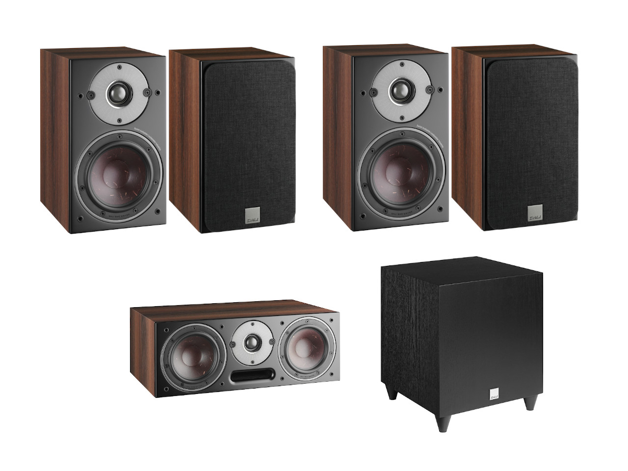 Lautsprecher, Satellitenlautsprecher, Holzgehäuse, Subwoofer, Stereo-Set