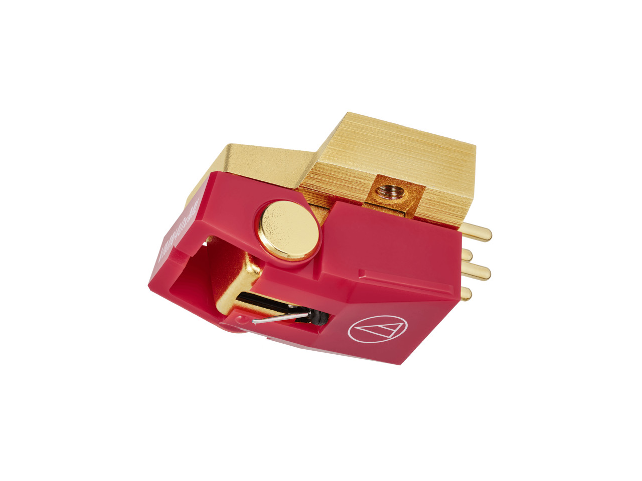 Turntable cartridge, Gold-plated, Red body, 3-pin connection, Stylus coil