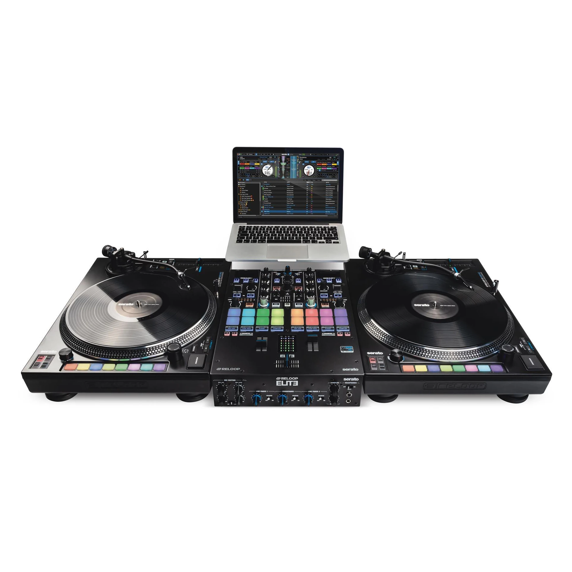 DJ-Controller, Turntables, Laptop-Musiksetup, DJ-Ausrüstung, Mixer-Pad