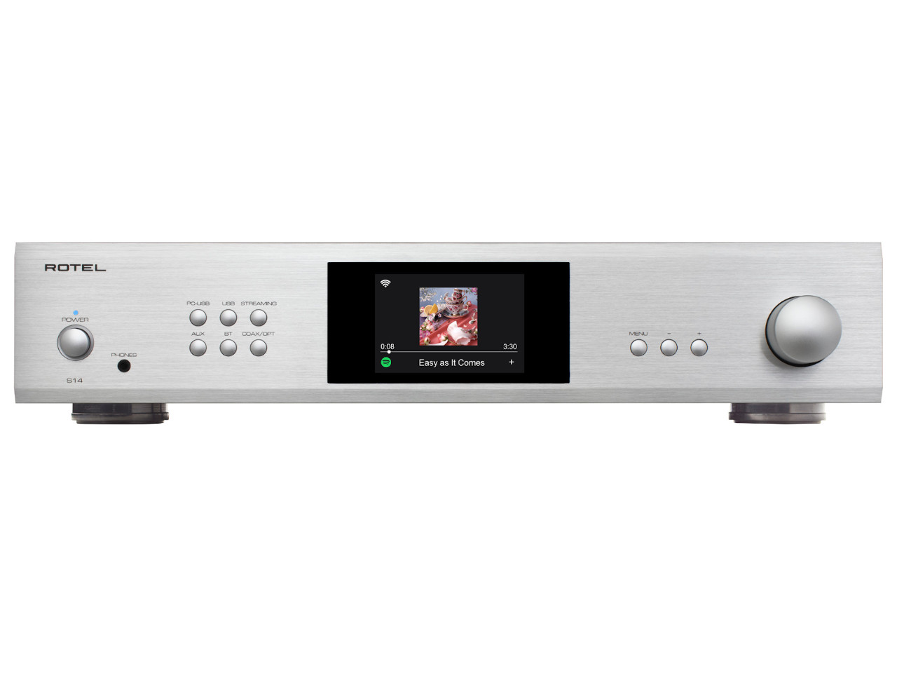 Hi-Fi-Empfänger, Verstärker, Digitalanzeige, Aluminium-Front, Drehknopf-Bedienung