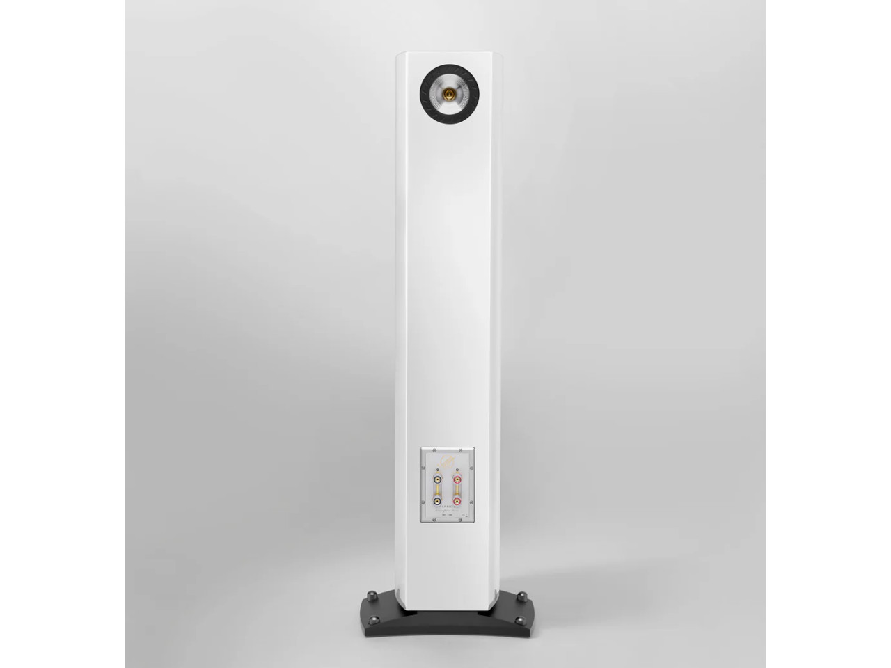 stehender lautsprecher, rundfunkturm, weiße säule, audio gerät, fußplatte