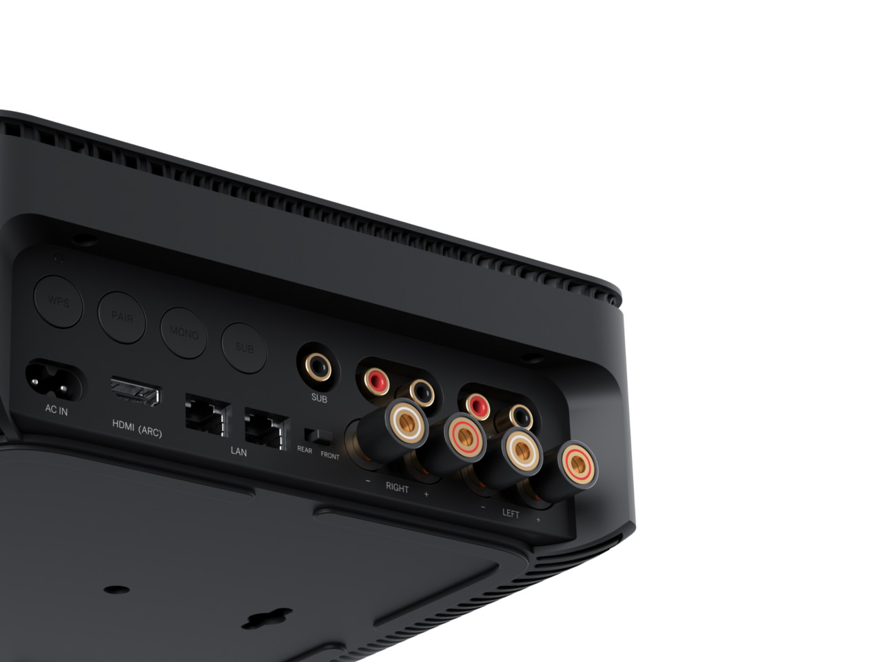 A/V receiver Rückseite, HDMI-Anschlüsse, RCA-Steckverbinder, Wandmontage? keine, USB-Anschluss, Lautsprecheranschlüsse, Rückseite Geräte, Audiogerät