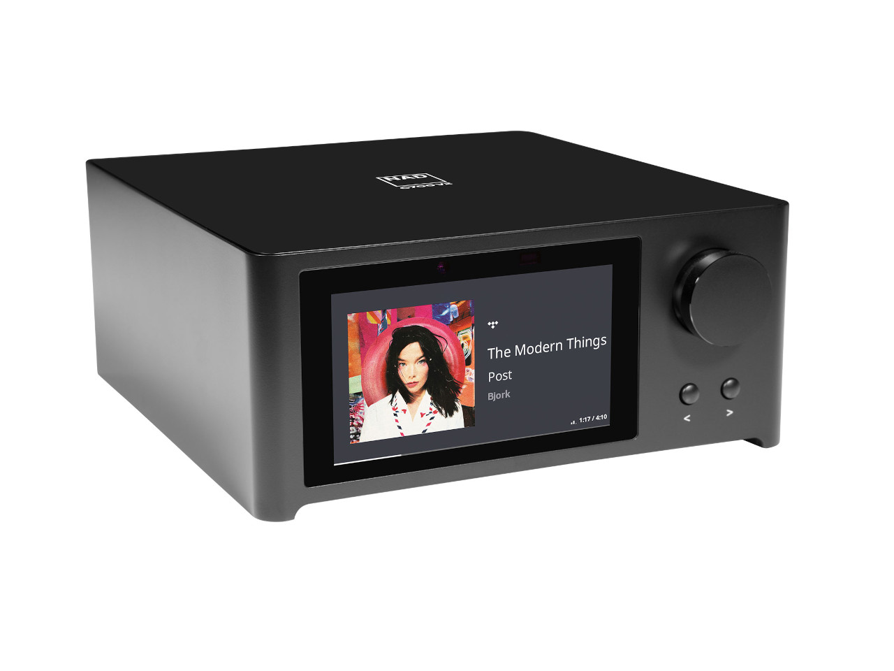 portabler Lautsprecher, digitales Display, schwarzes Gehäuse, Küchenstereo, kompakte Verstärker