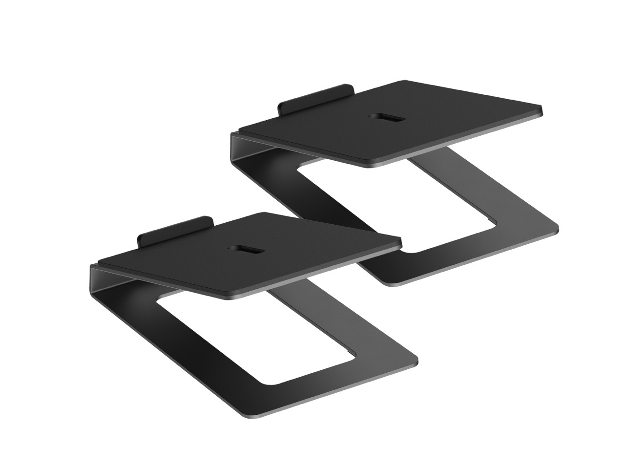 Monitorständer, Dual-Tier, verstellbar, Metall, Schwarz