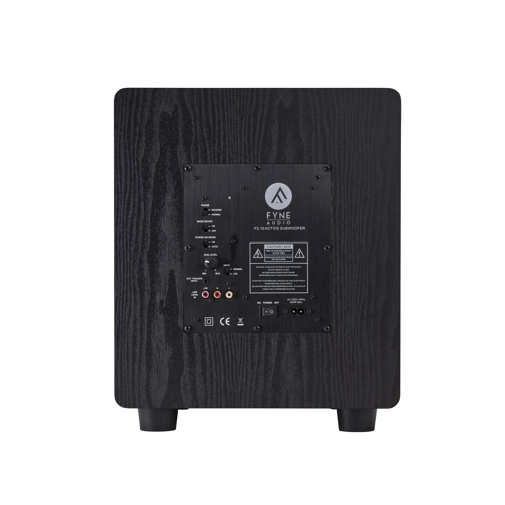 subwoofer, aktive, 24cm, Holz, Schwarz