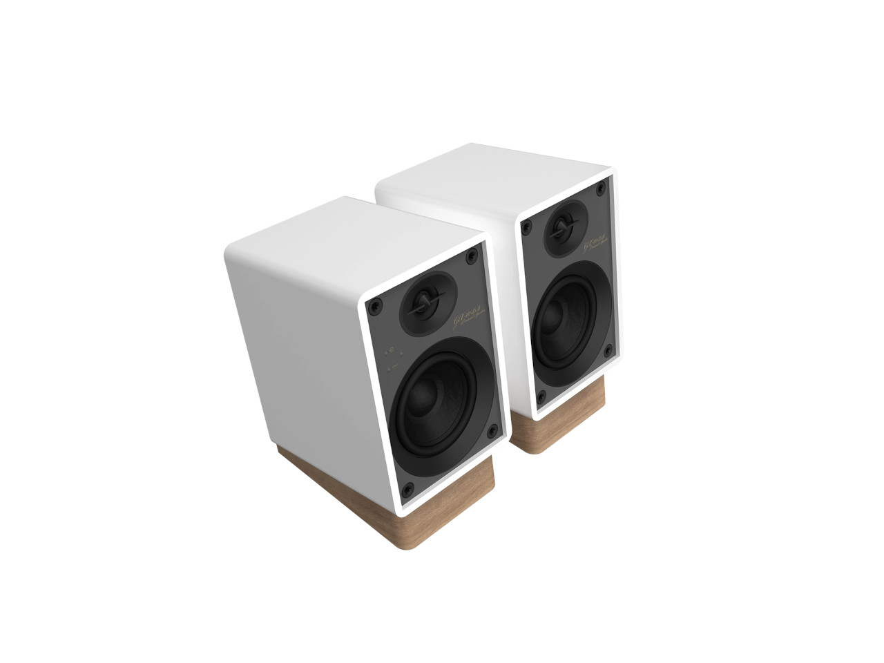 Lautsprecher, Cuboid-Lautsprecher, Stereo-Lautsprecher, Holzsteg, Holzbase