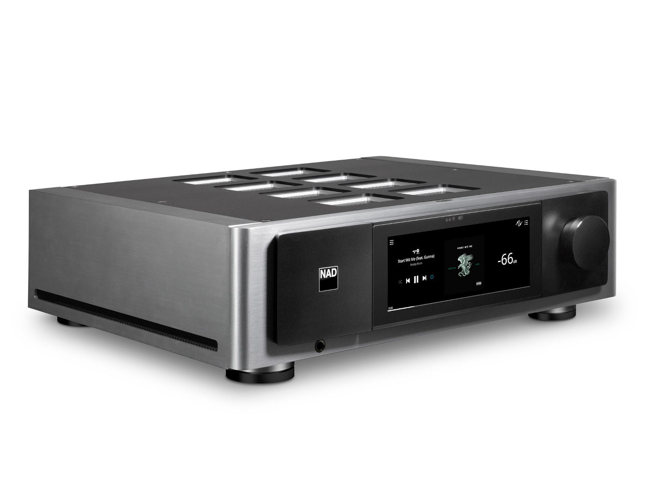 audiophil, Stereo, Verstärker, digitales Display, Metallgehäuse