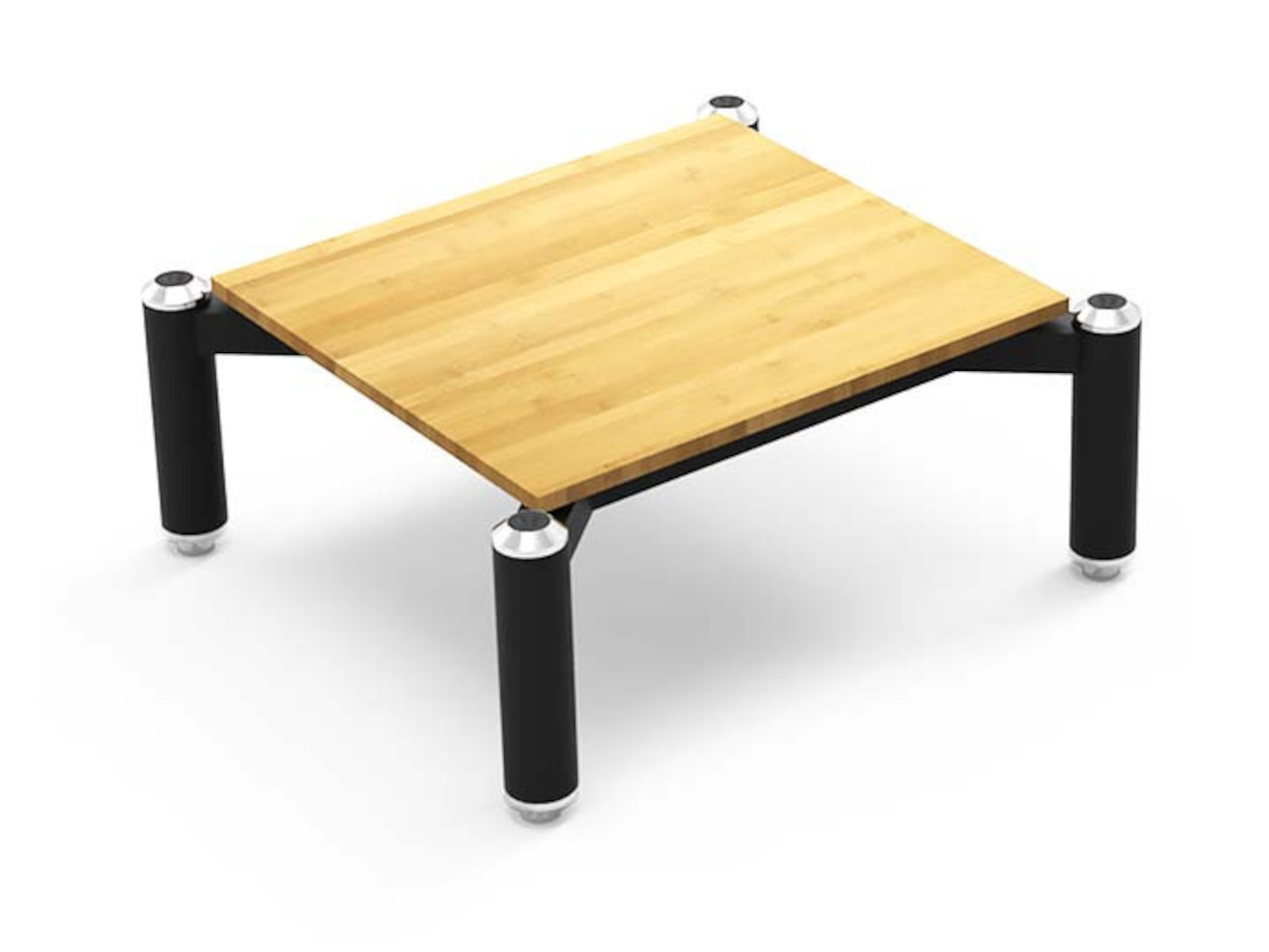 Beistelltisch, Holzplatte, Metallbeine, schwarz, quadratisch