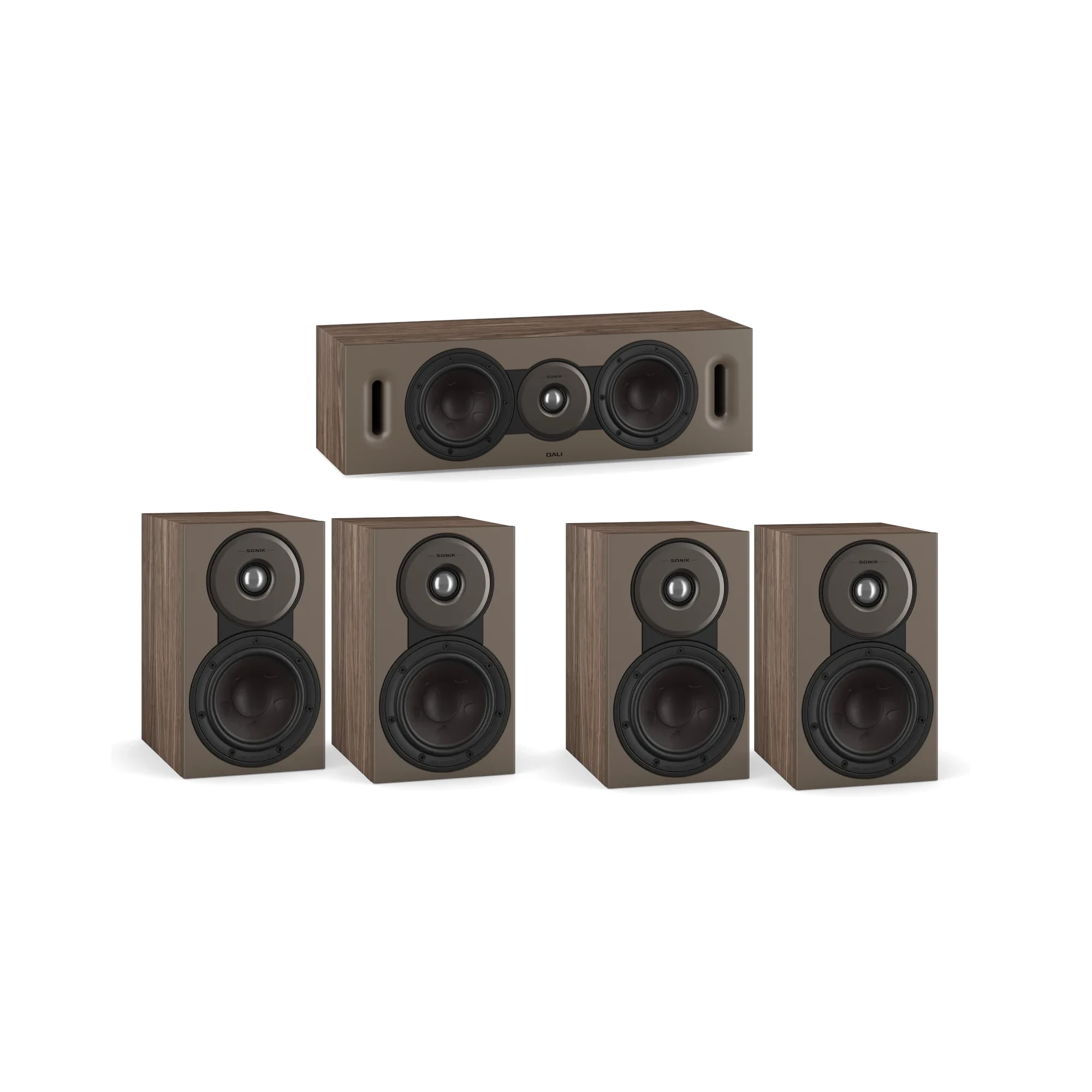 Box-Speaker, Heimkino, Holzoptik, Regal-Lautsprecher, Center-Kanal