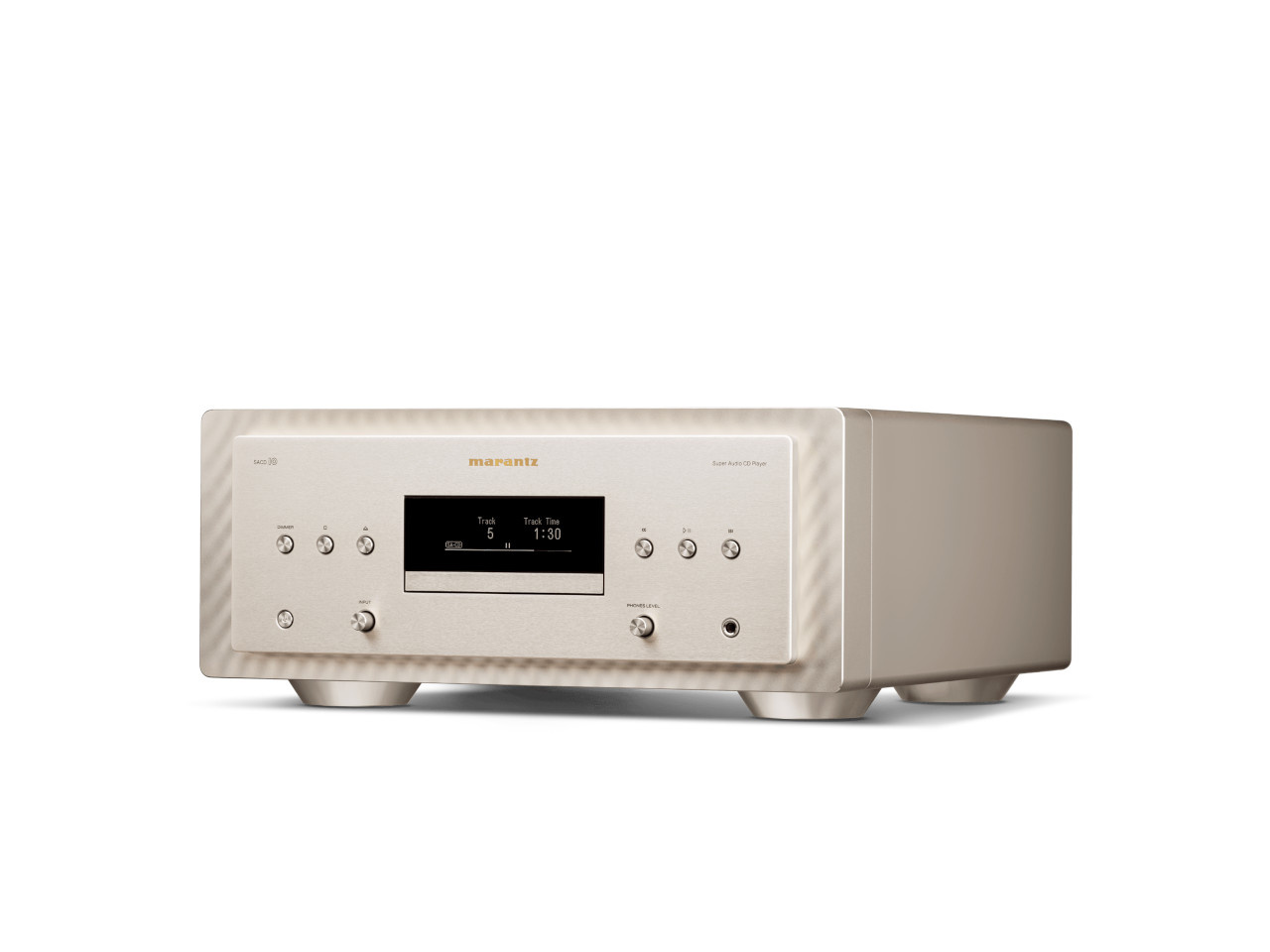 HiFi-Verstärker, CD-Player, Silber, Metallgehäuse, Front-Display