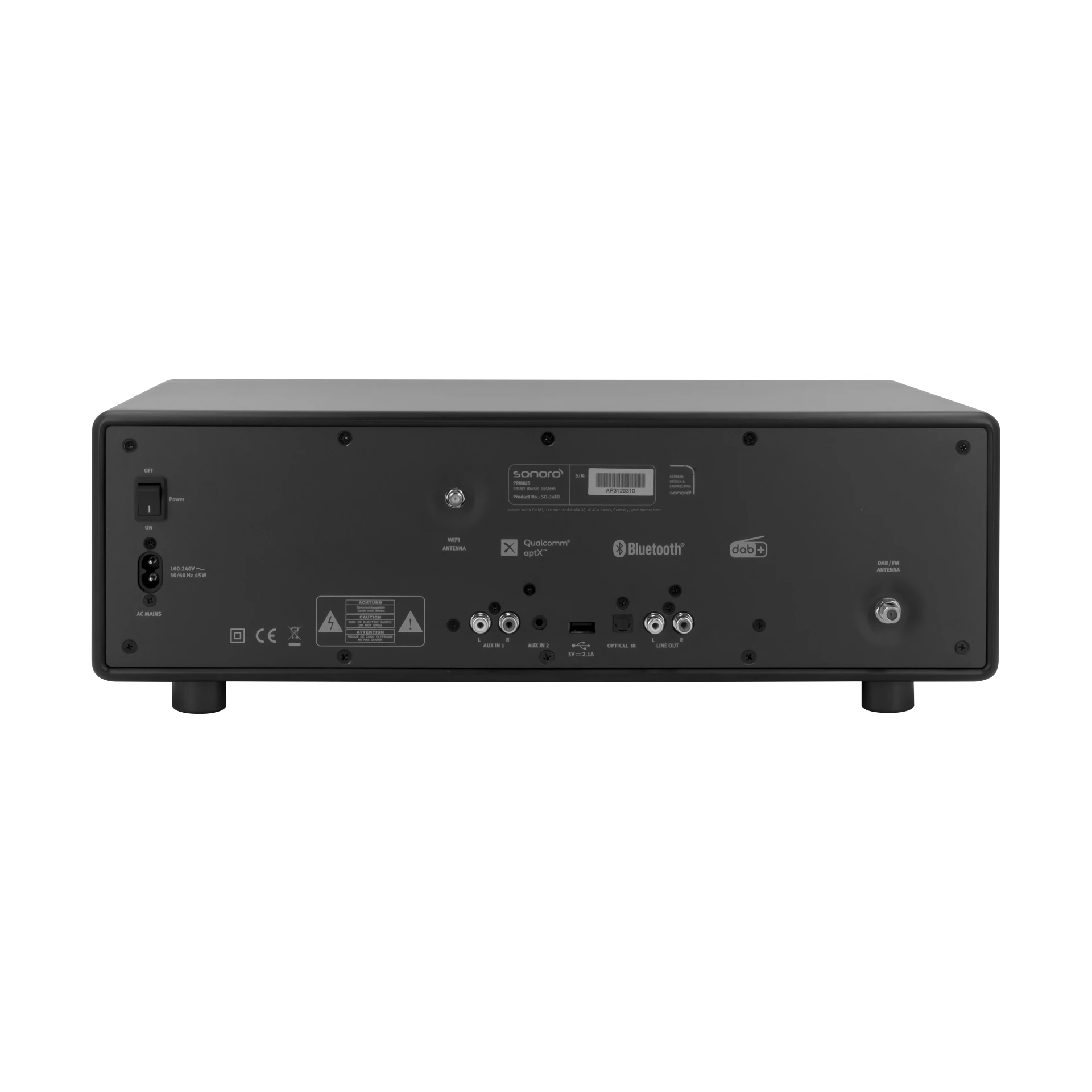 A/V-Empfänger, Rückseite, Bluetooth, WLAN, HDMI