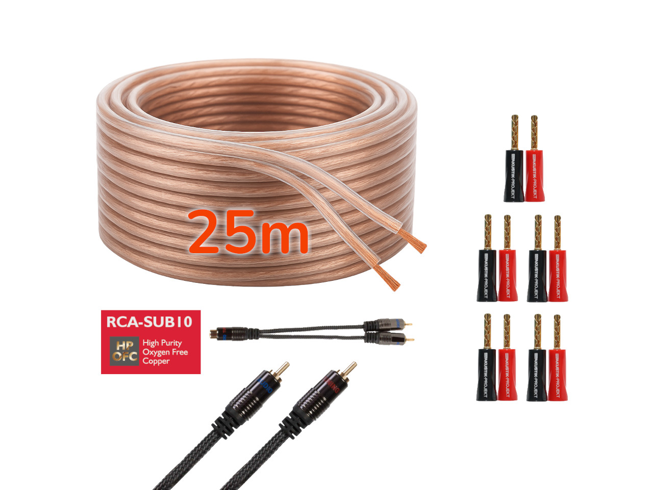 5.1 Heimkino Kabel-Kit Performance OFC Kabel